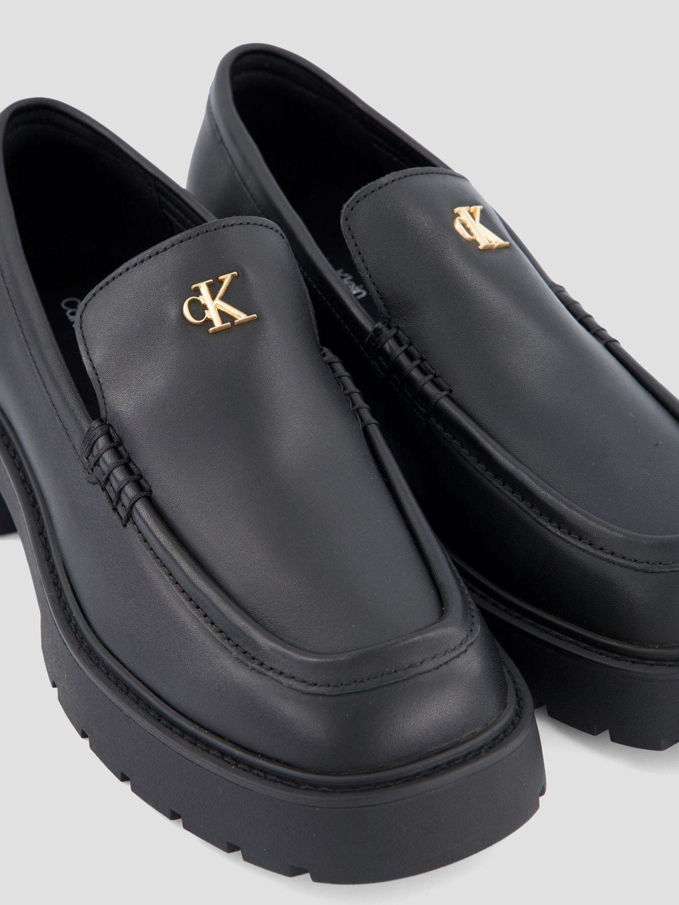 Image 5 of 7 of Calvin Klein Chunky Leather Loafers - Black
