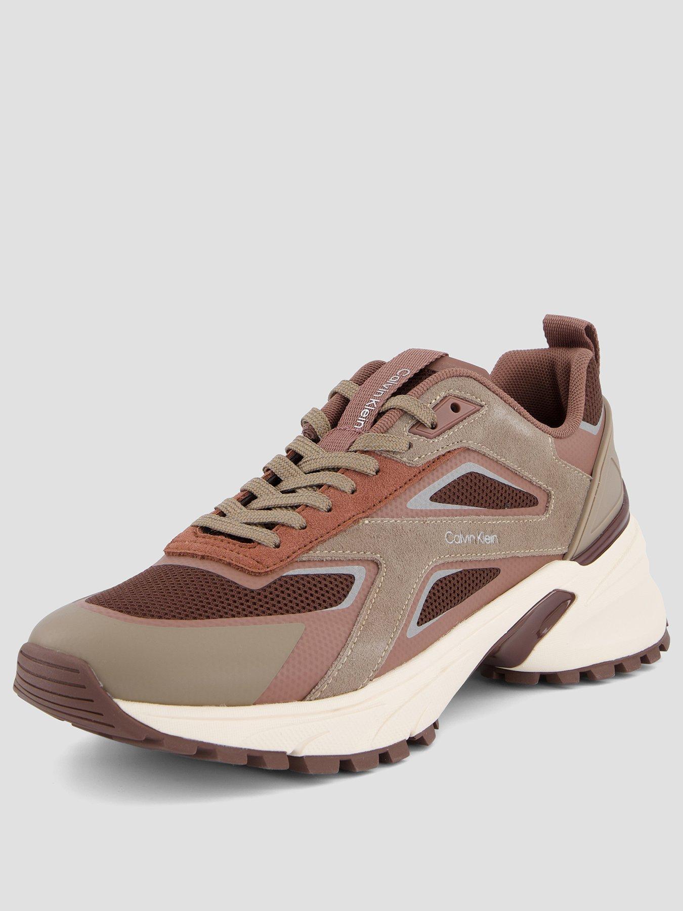 Image 2 of 7 of Calvin Klein Hike Runner CK Stripe Flective Trainers - Brown