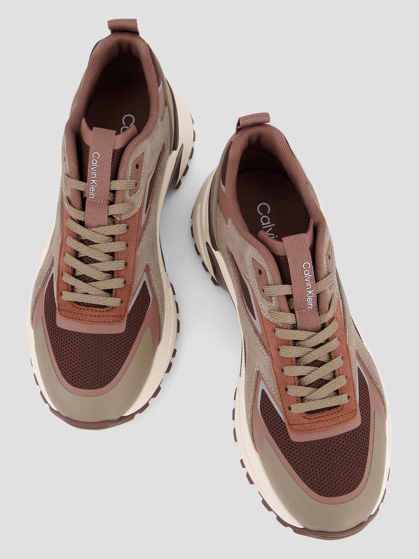 Image 3 of 7 of Calvin Klein Hike Runner CK Stripe Flective Trainers - Brown