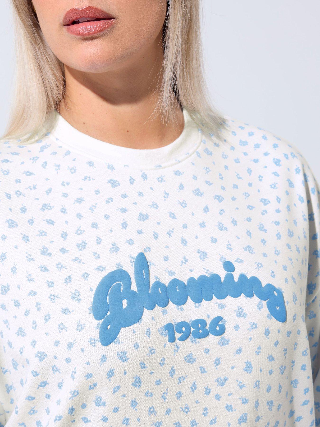  image of yours-curve-ditsy-printed-sweatshirt-white