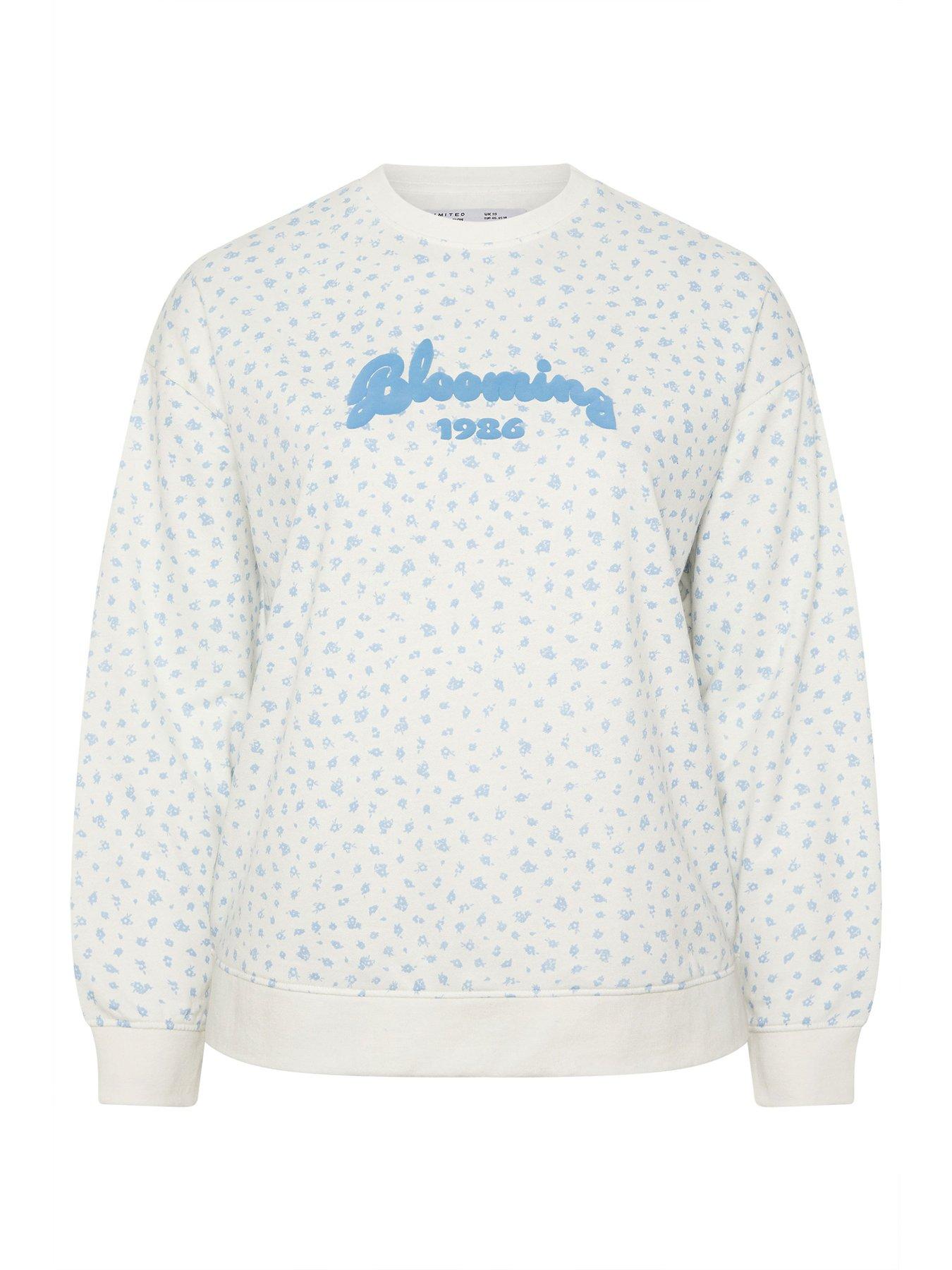  image of yours-curve-ditsy-printed-sweatshirt-white
