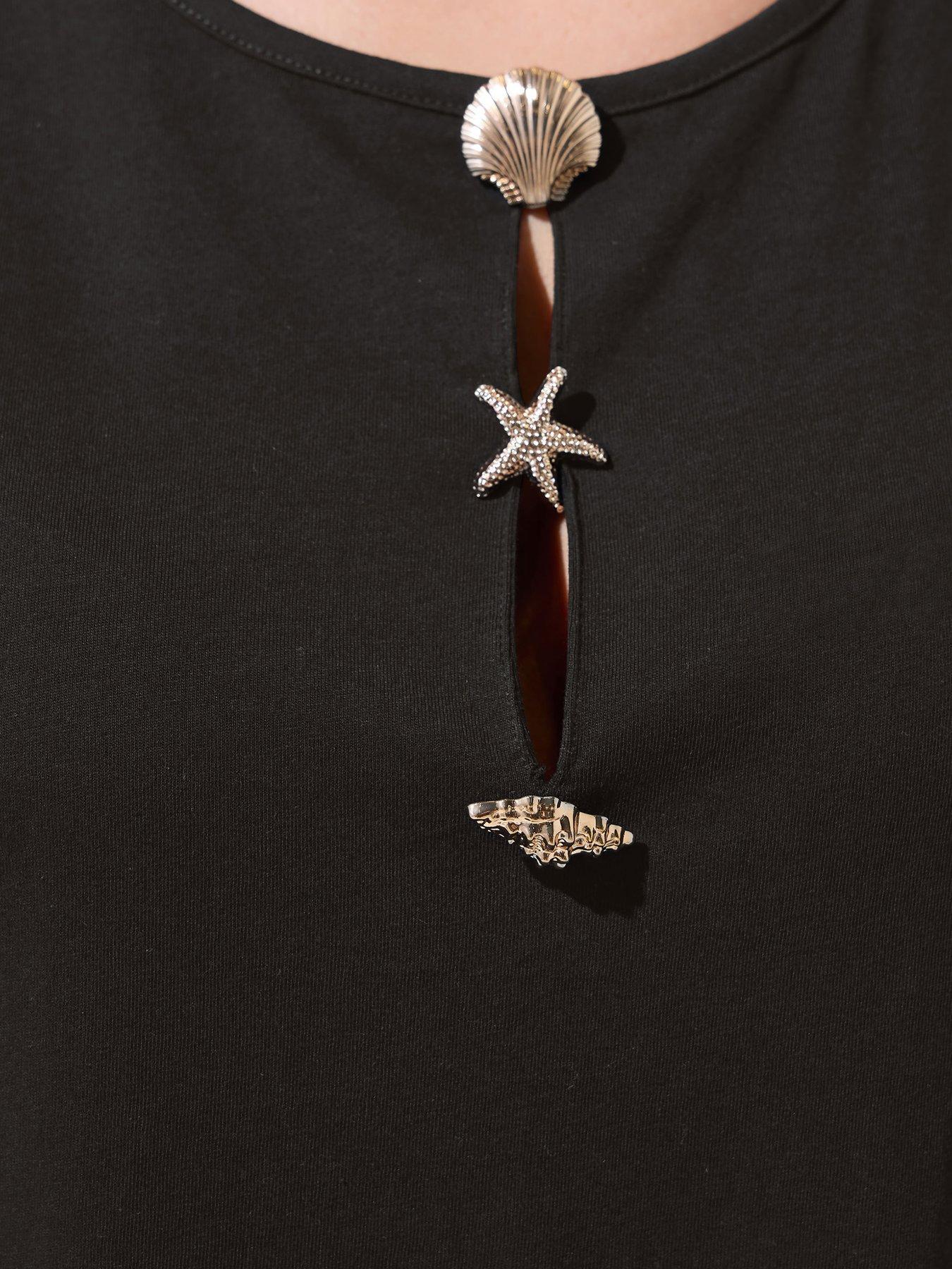  image of yours-curve-shell-button-nbspshort-sleeve-top-black