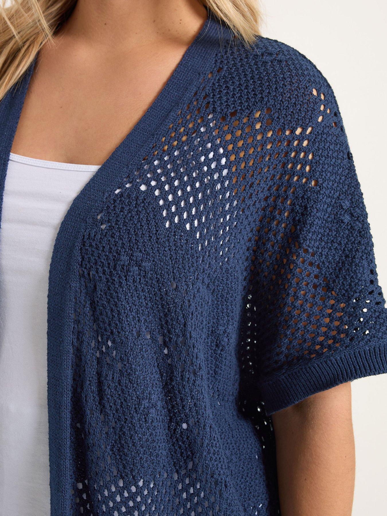 Image 4 of 5 of Yours Curve Kimono Cardigan - Blue