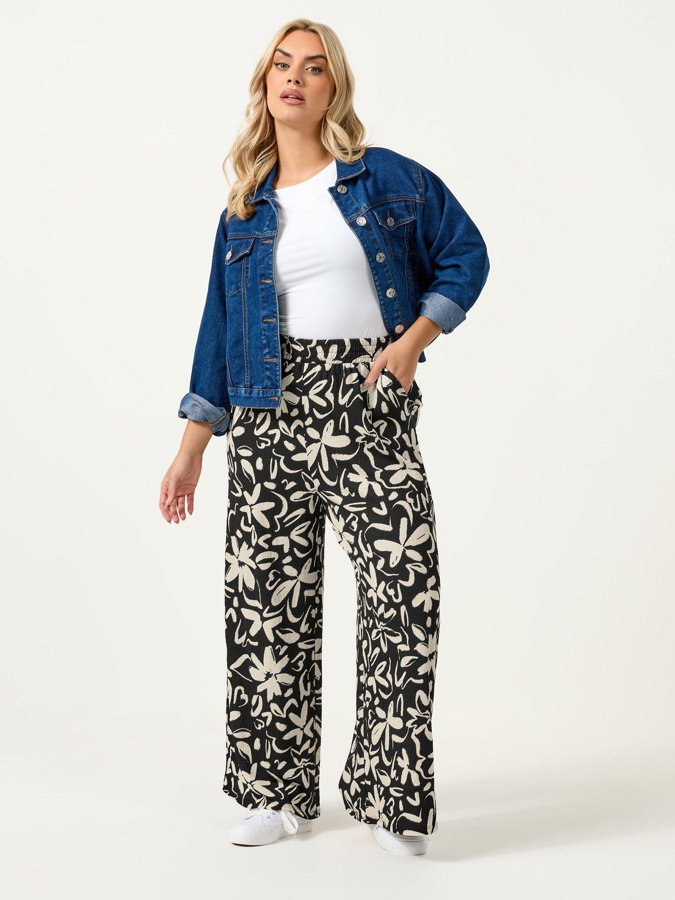 Image 3 of 5 of Yours Curve Jersey Wide Leg Trouser