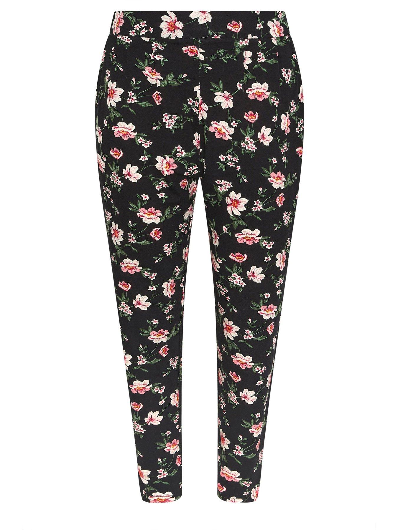 Image 5 of 5 of Yours Curve Double Pleat Harem Trousers - Black