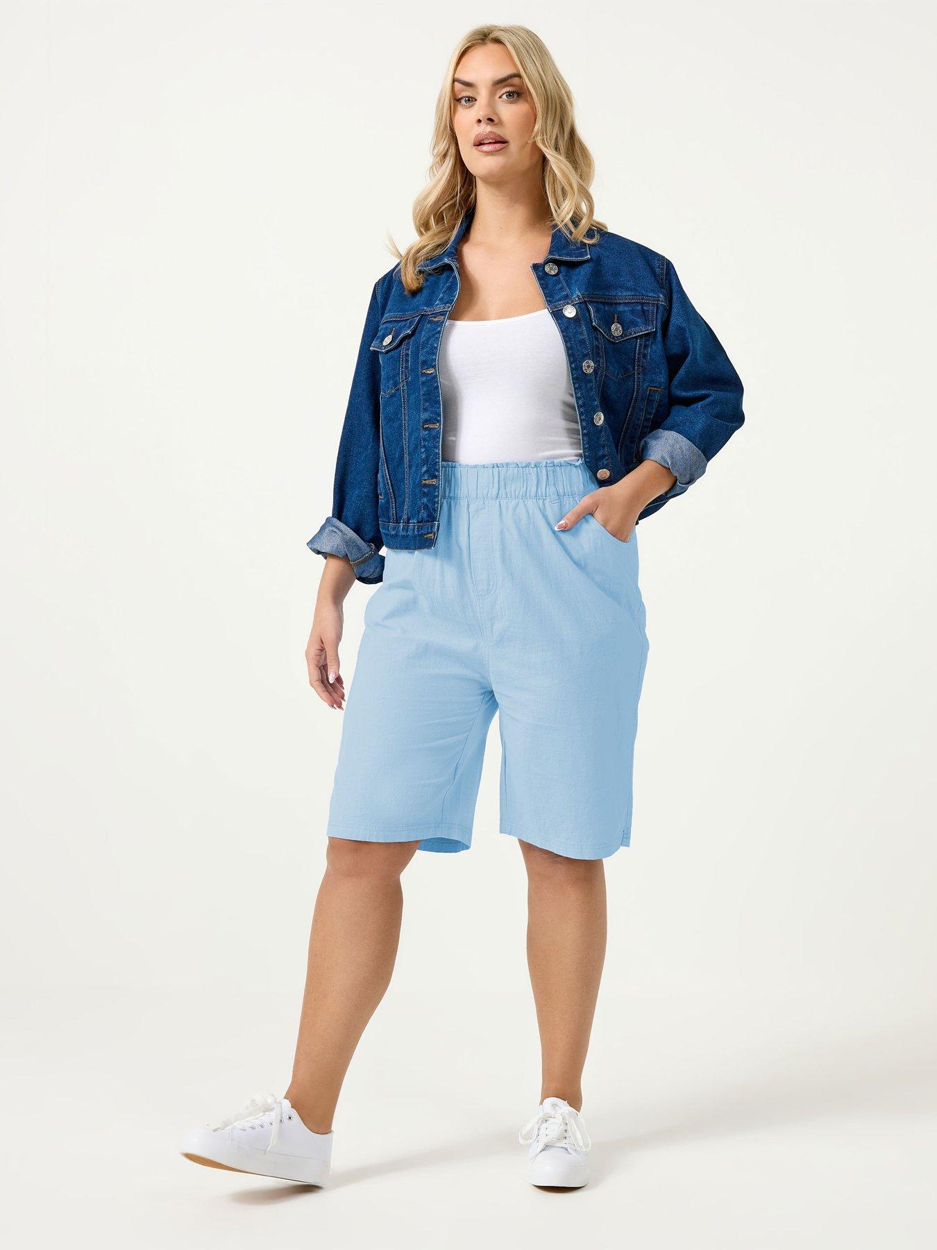  image of yours-curve-cool-cotton-shorts-blue