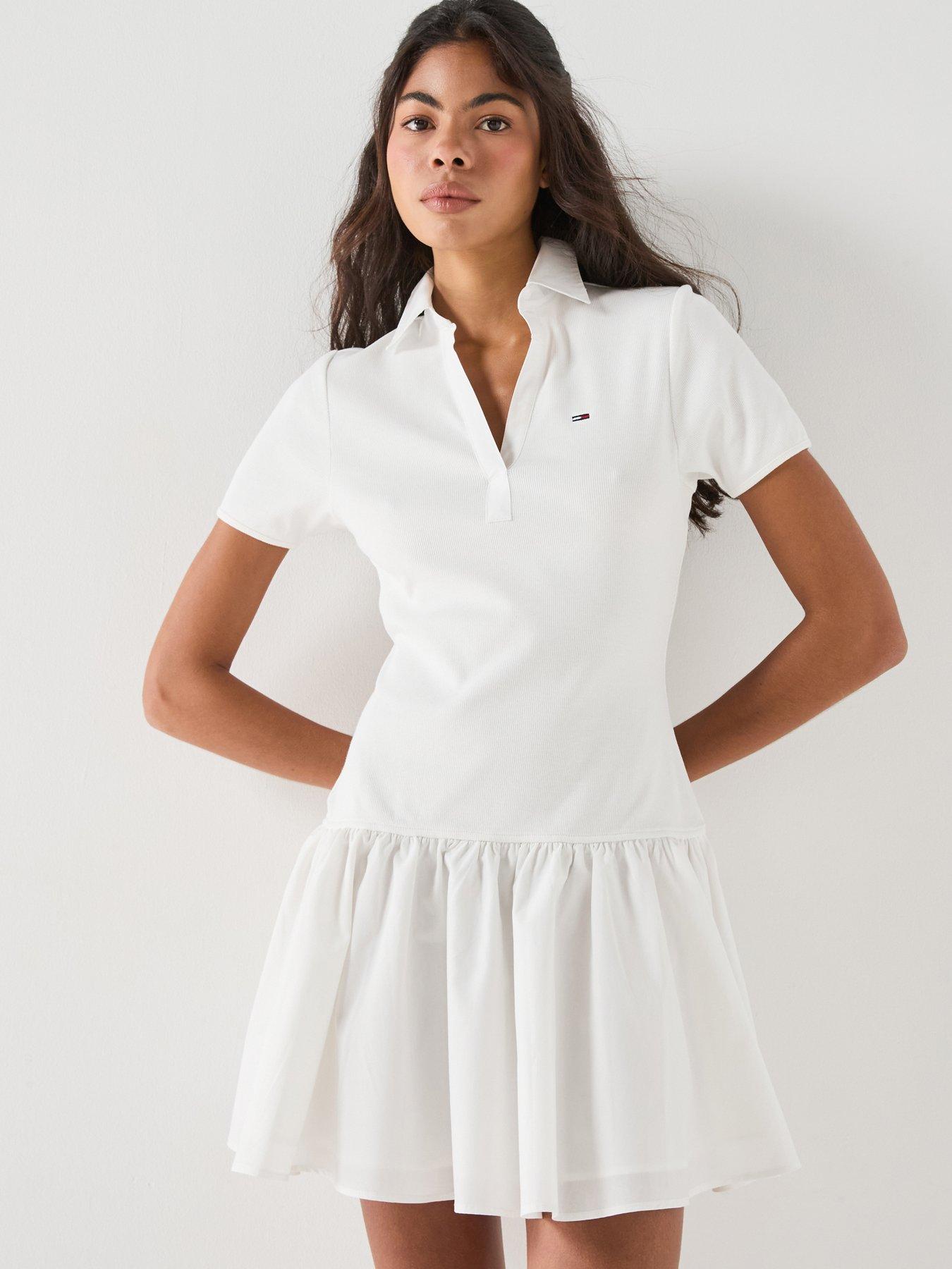 Tommy Jeans Tjw Rib Poplin Mix Polo Dress