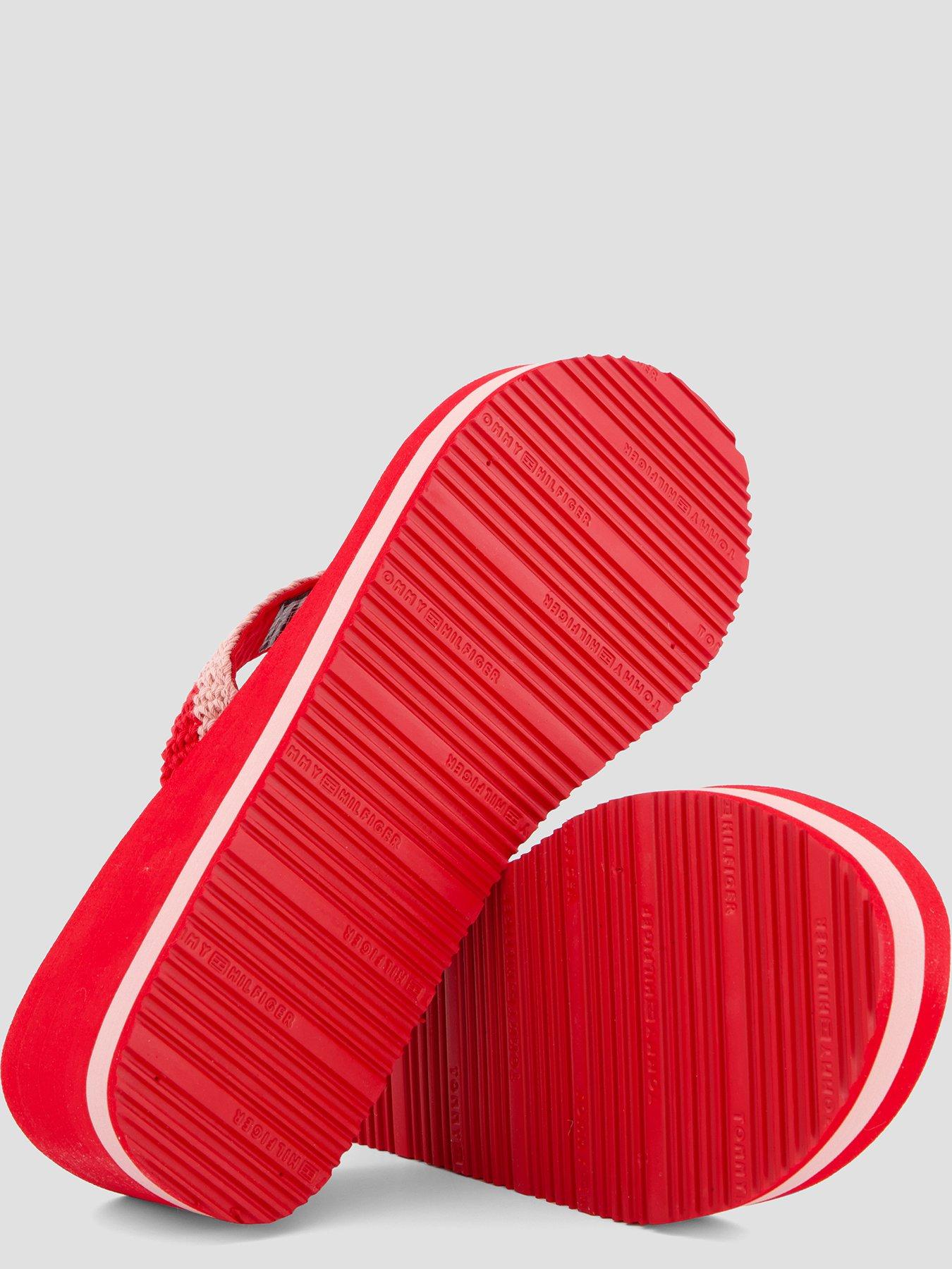 Image 4 of 7 of Tommy Hilfiger Th Wedge Crochet Summer Sandal - Red