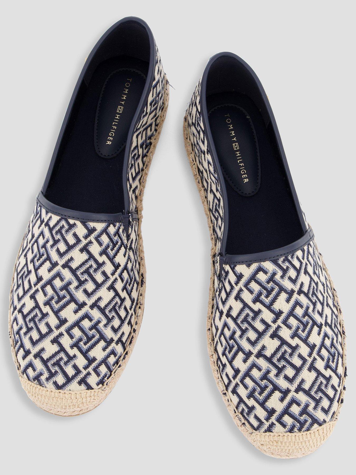Image 3 of 7 of Tommy Hilfiger Monogram Plaque Jacquard Espadrilles - Blue