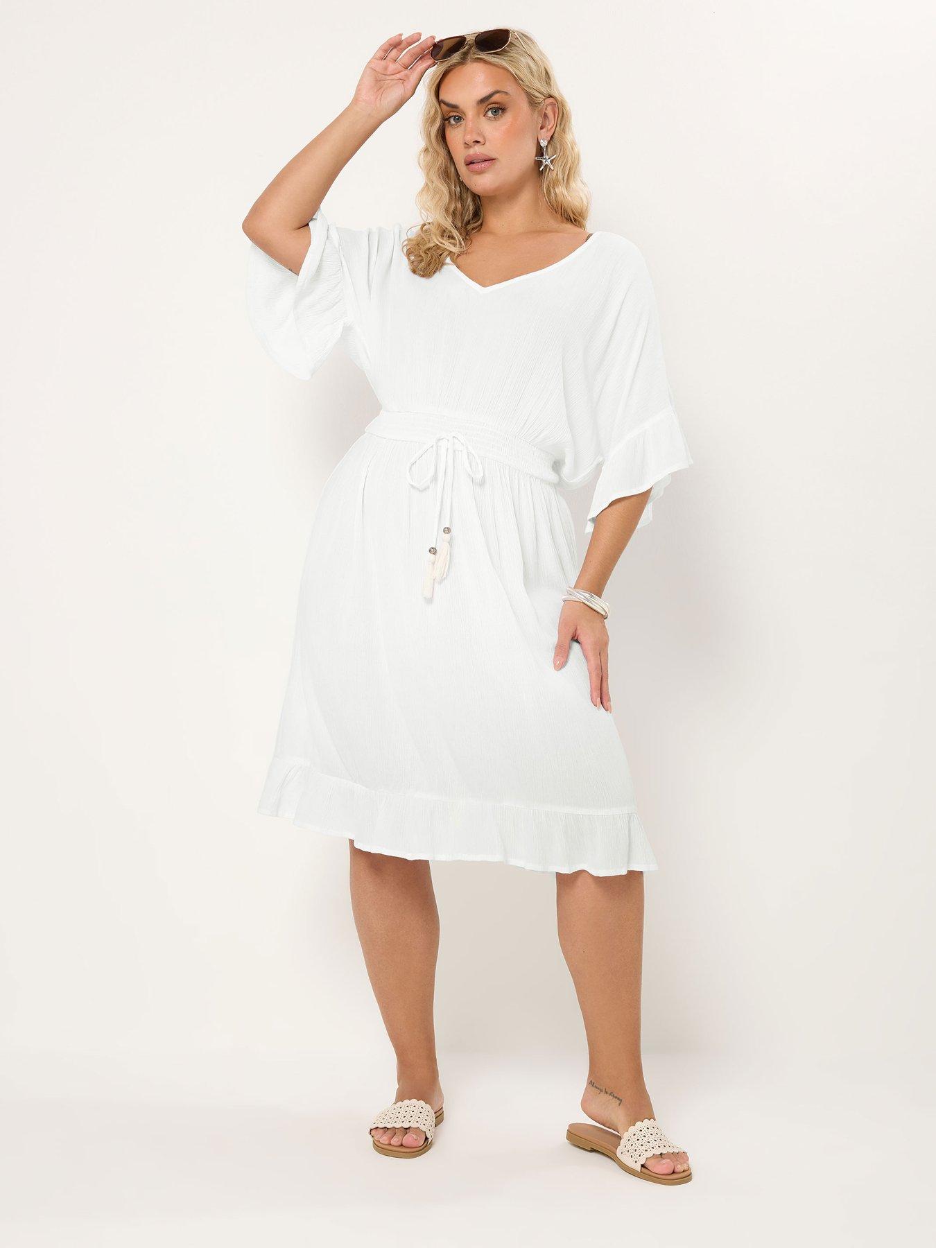  image of yours-curve-mini-crinkle-beach-coverup-white