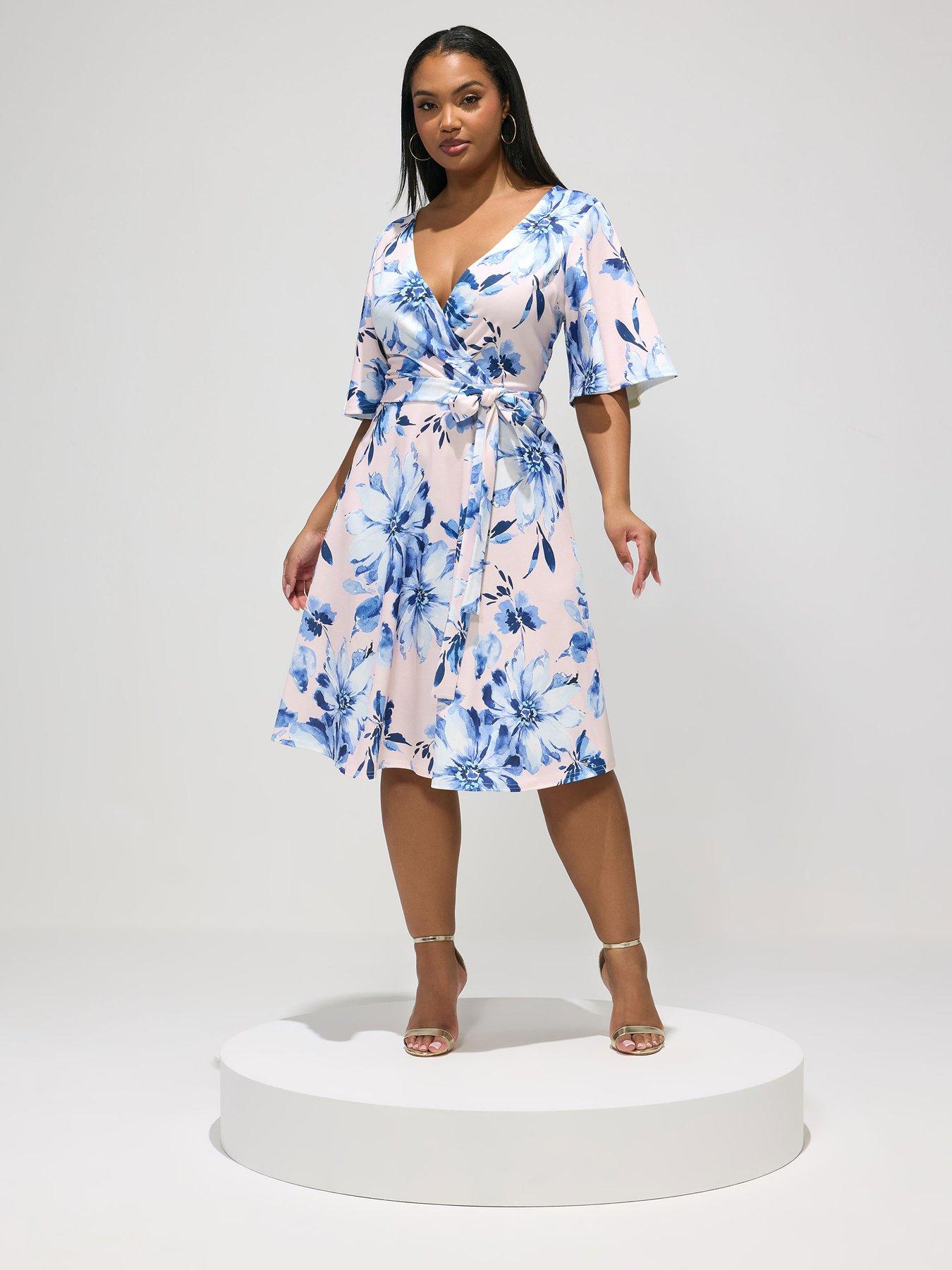 yours-curve-floral-wrap-dress-pinkblue