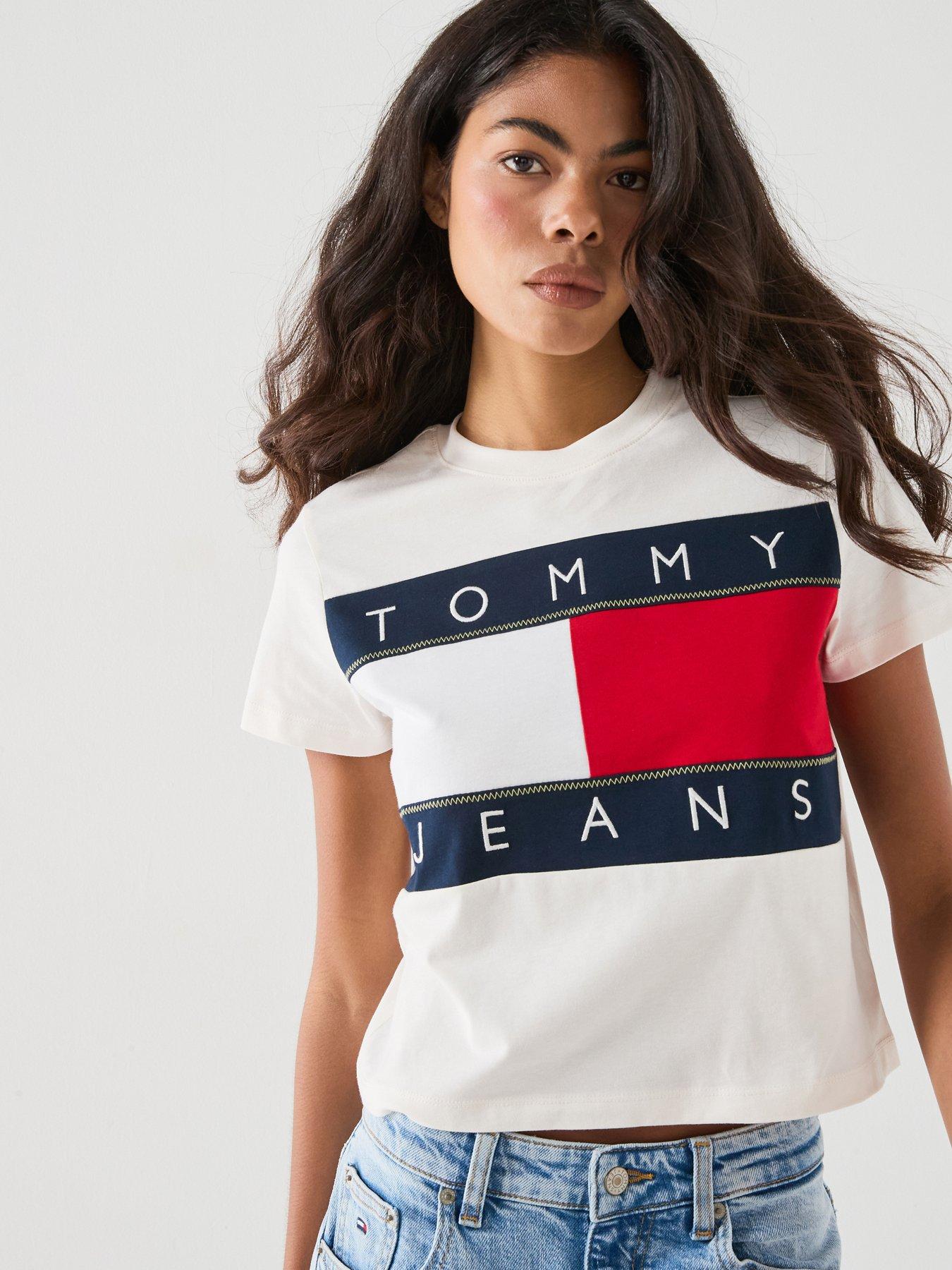 Tommy Jeans Tjw Flag Short Sleeve T-Shirt - White