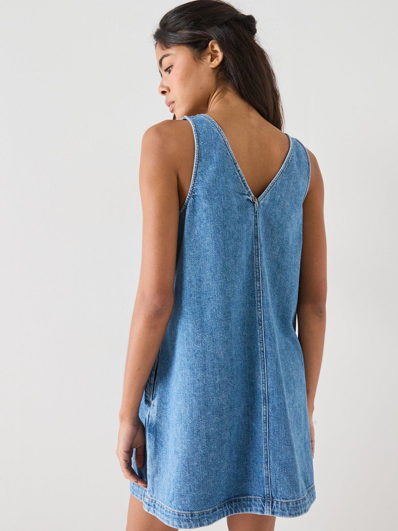 Image 2 of 5 of Tommy Jeans V-Neck Dress - Blue