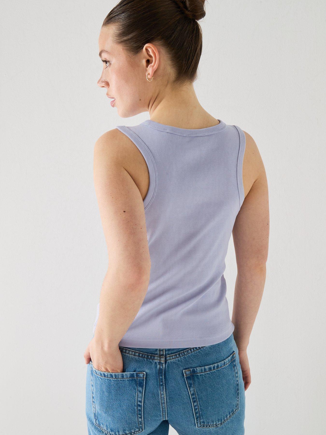 Image 2 of 5 of Calvin Klein Jeans Jeans Ribbed Cotton Tank Top - Blue