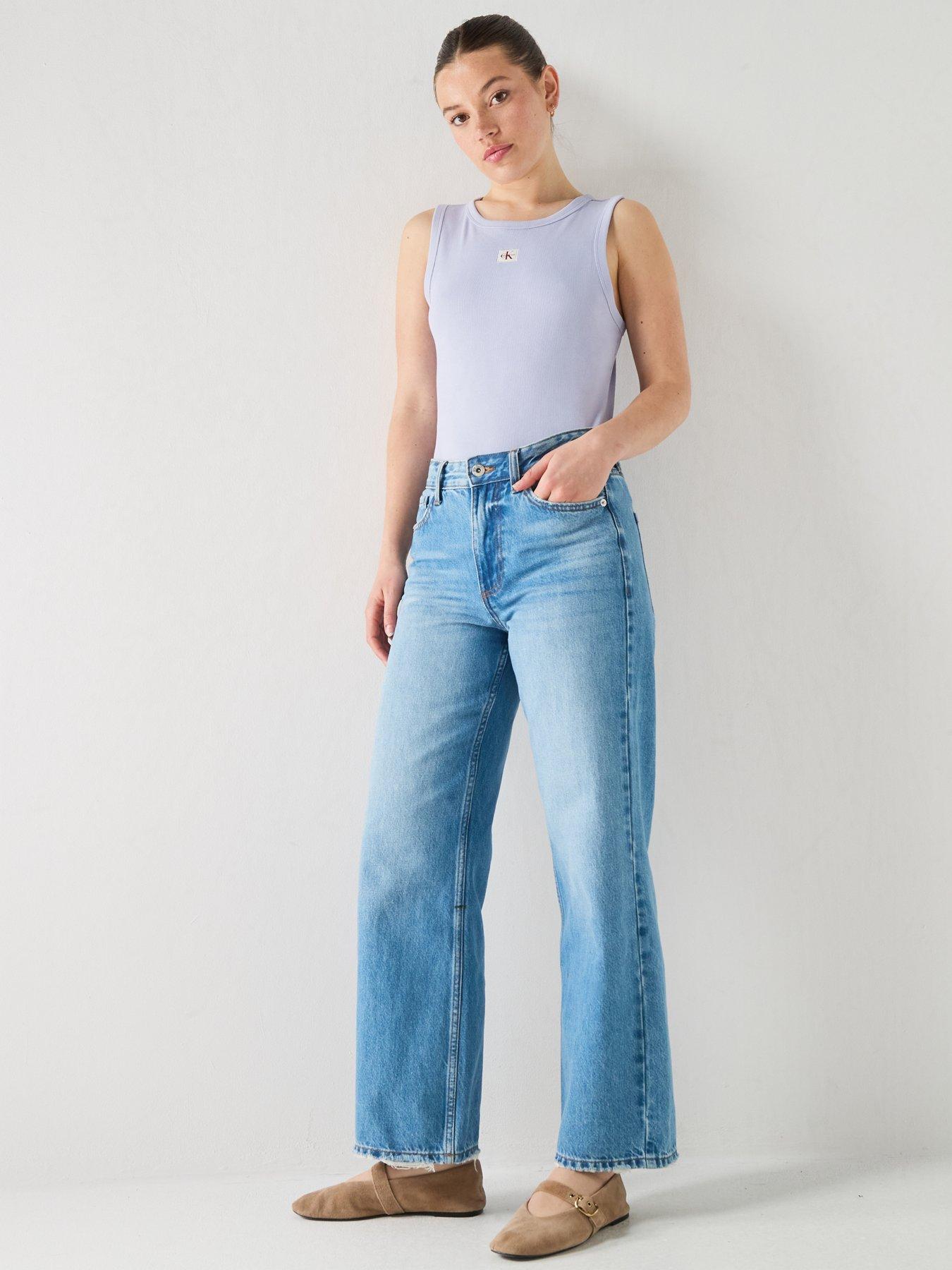 Image 3 of 5 of Calvin Klein Jeans Jeans Ribbed Cotton Tank Top - Blue