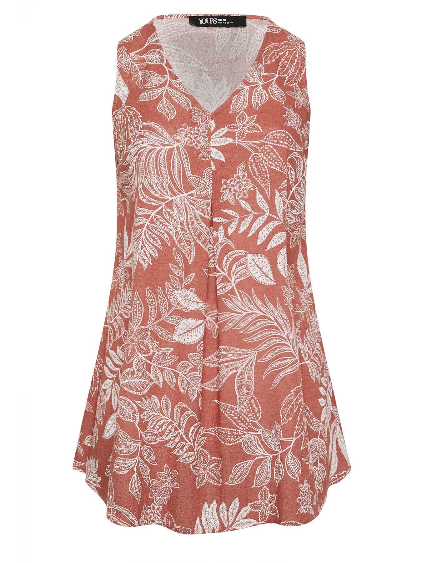Image 5 of 5 of Yours Curve Linen Pleat Front Vest - Multi