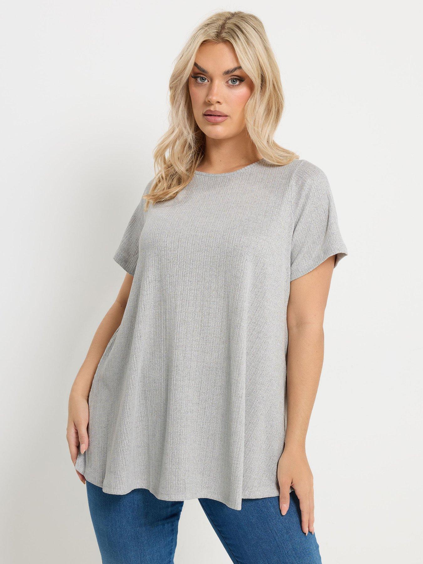 front image of yours-curve-soft-touch-rib-swing-top-grey