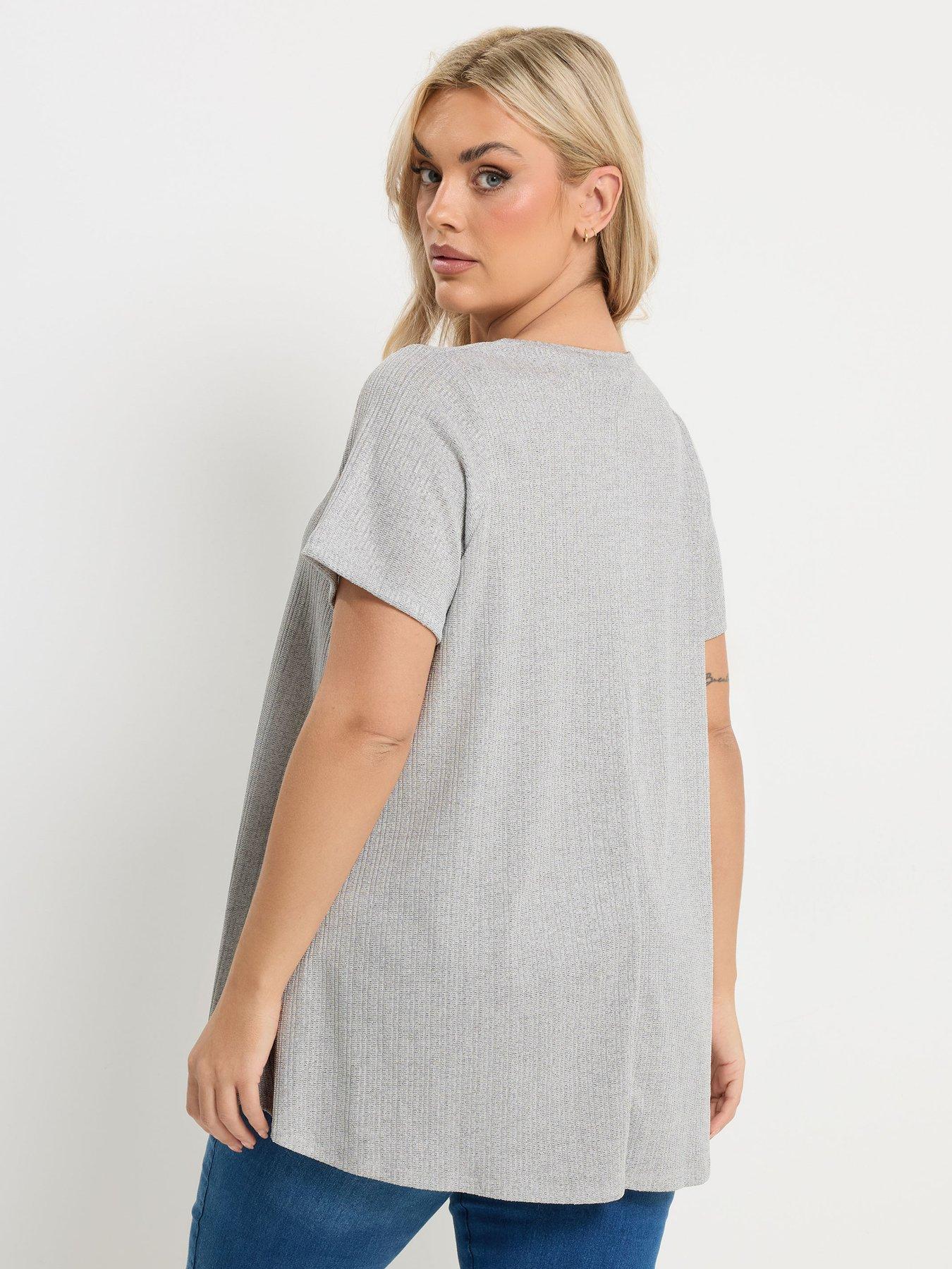 stillFront image of yours-curve-soft-touch-rib-swing-top-grey