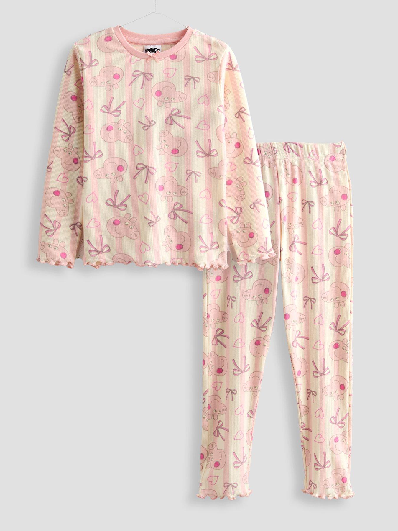 The Very Collection Peppa Pig Rib Pyjamas - Pink