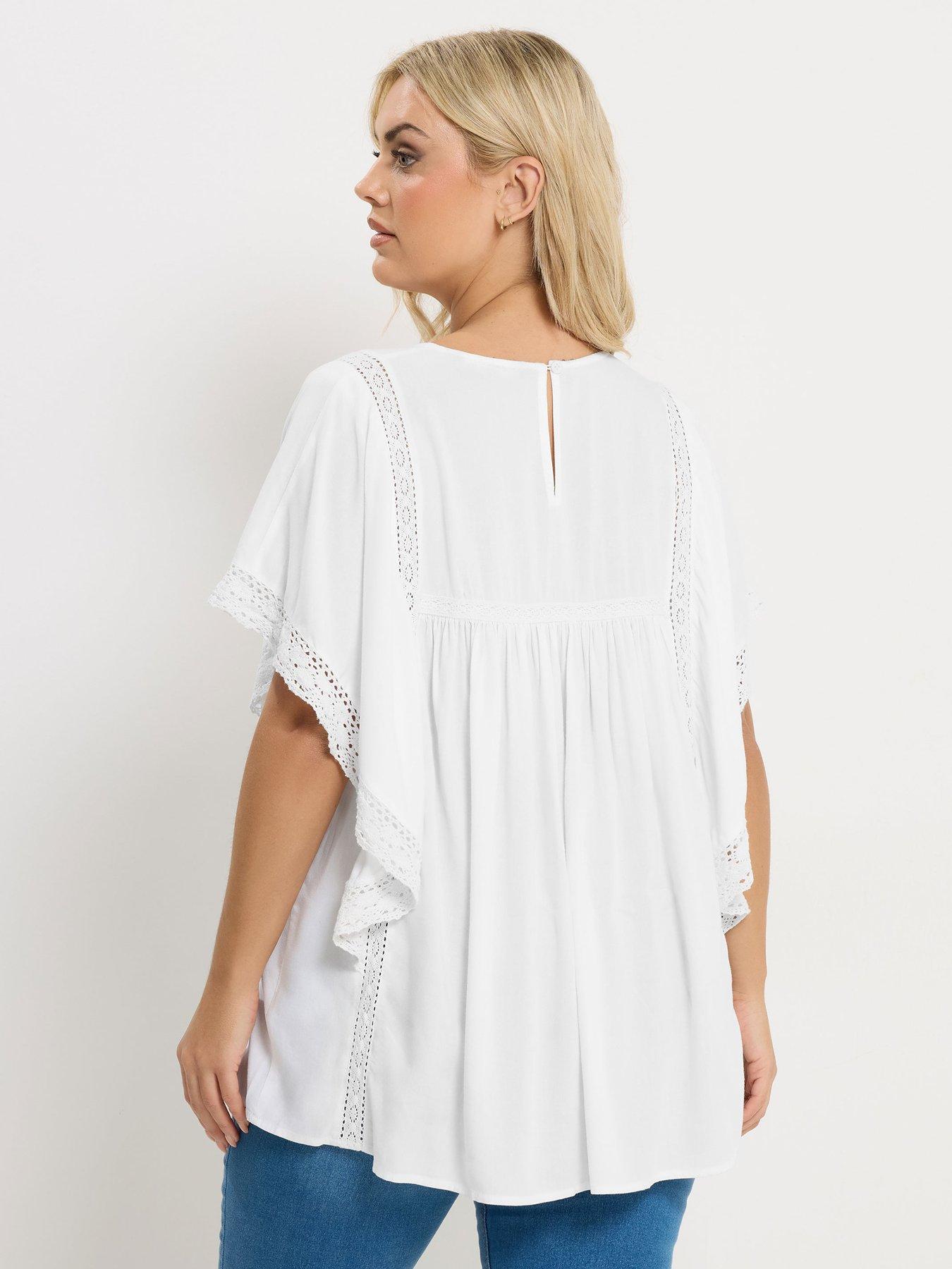 Image 2 of 5 of Yours Curve Statement Sleeve Blouse - White