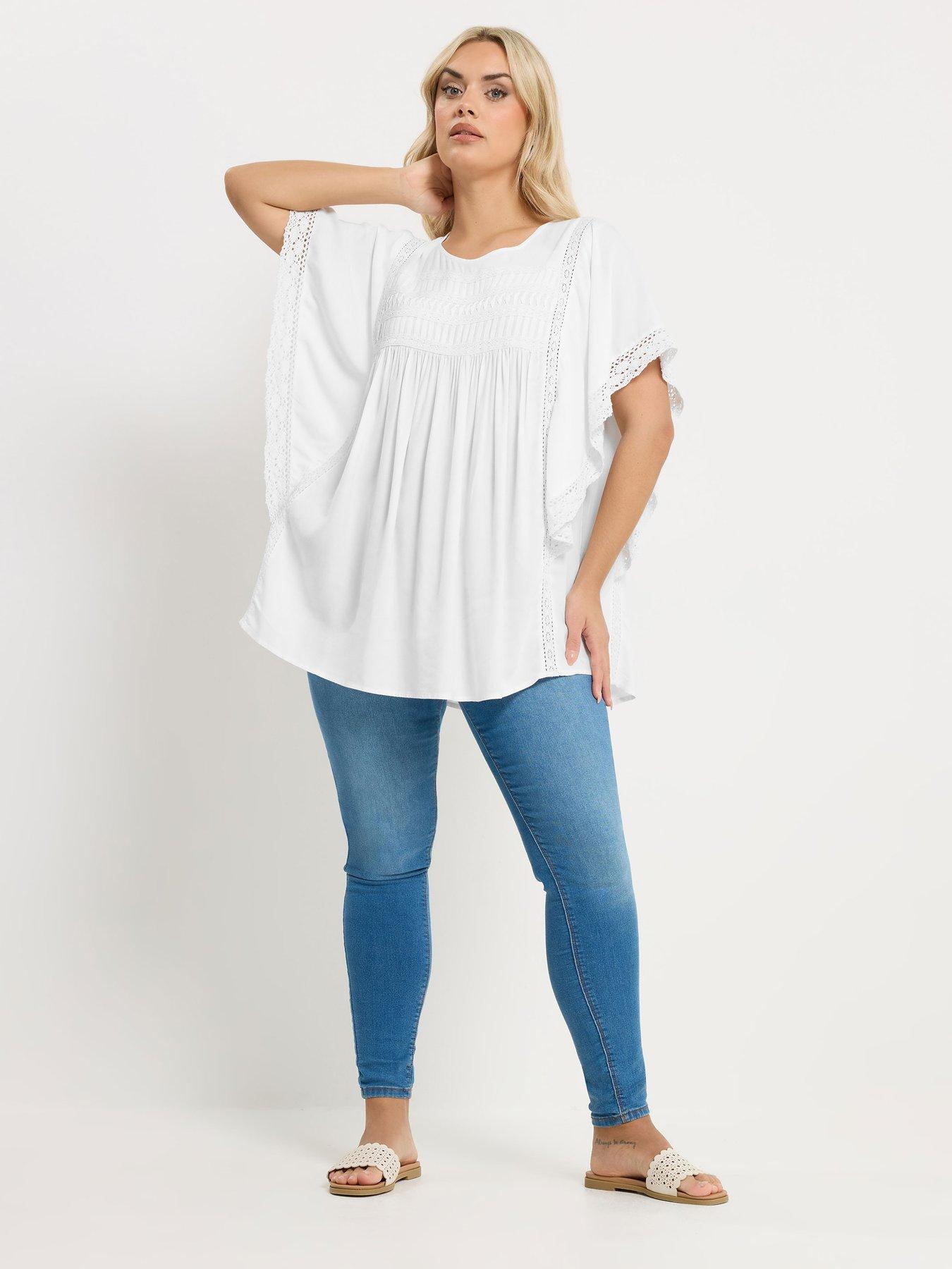 Image 3 of 5 of Yours Curve Statement Sleeve Blouse - White