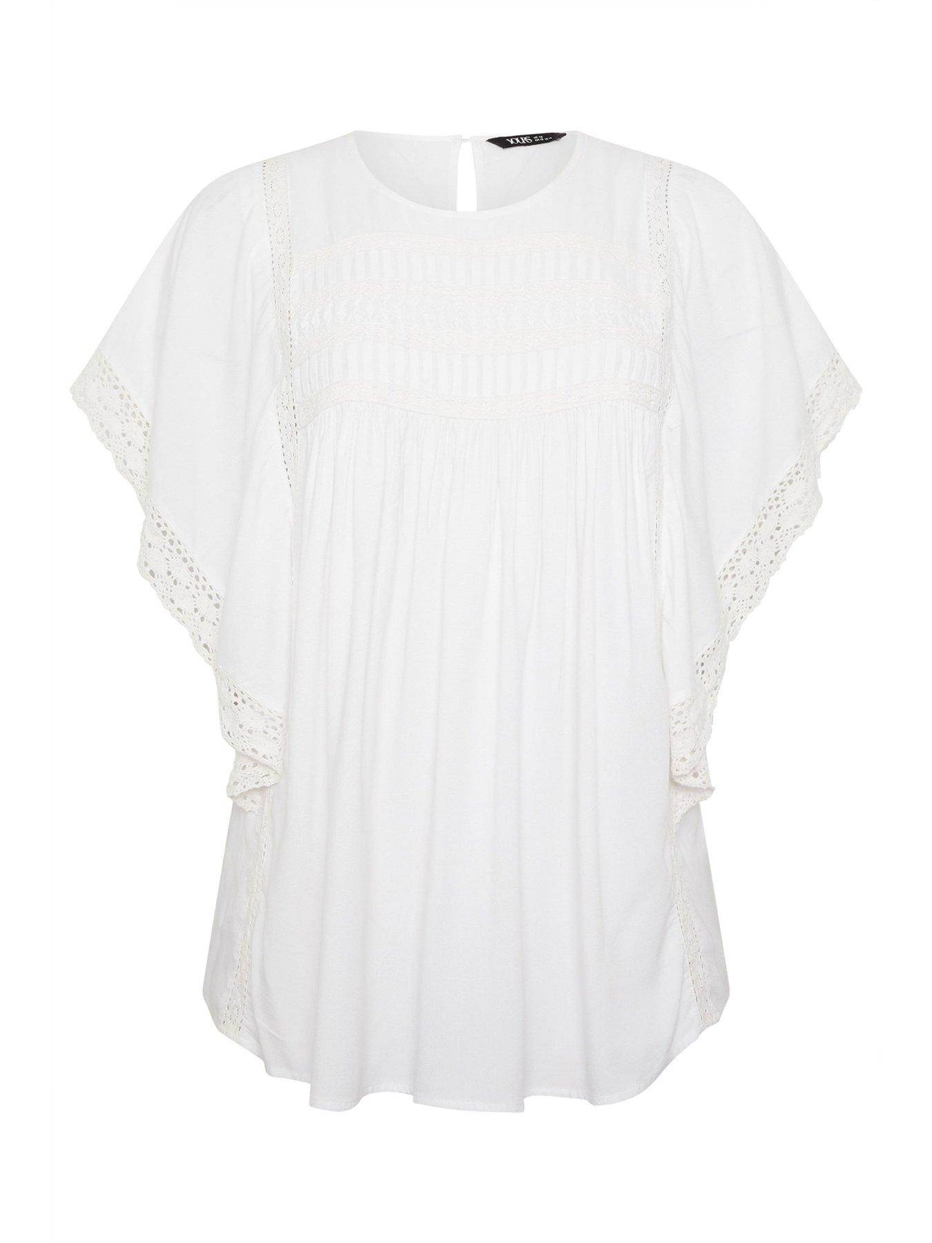 Image 5 of 5 of Yours Curve Statement Sleeve Blouse - White