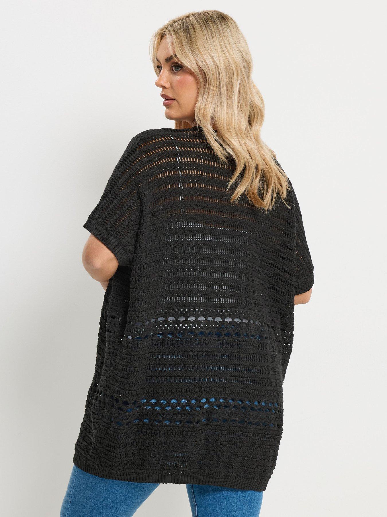 stillFront image of yours-curve-kimono-cardigan-black