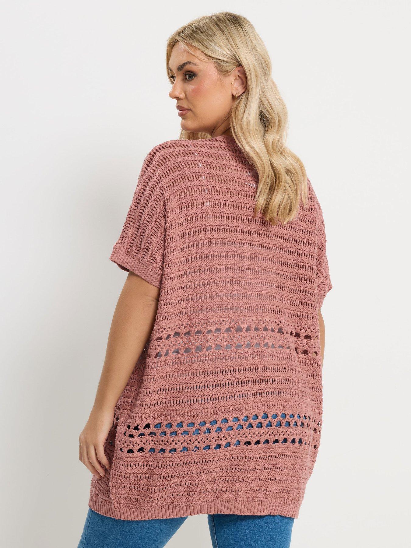Image 2 of 5 of Yours Curve Kimono Cardigan - Pink