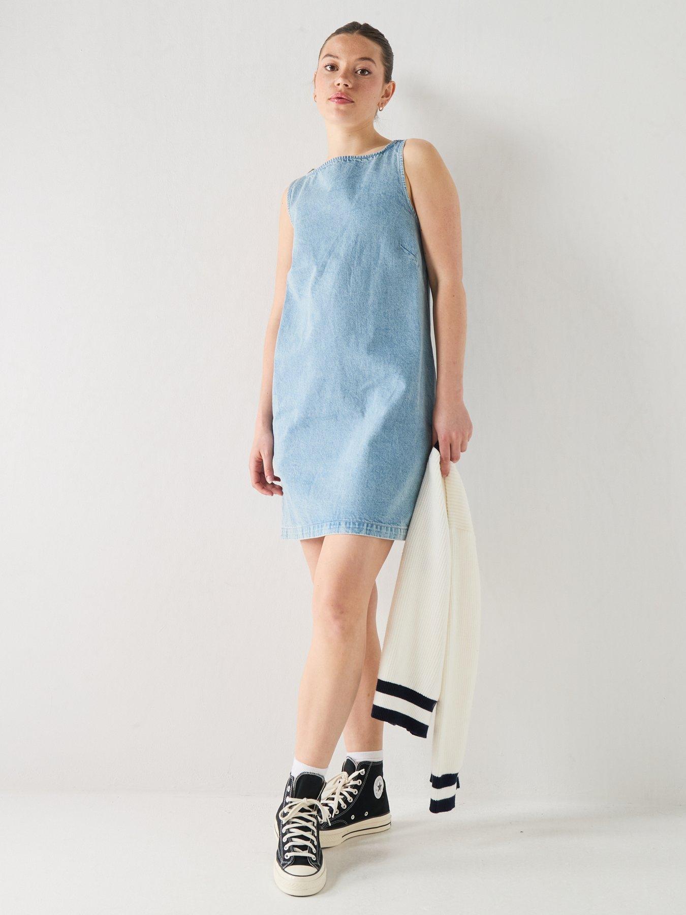 Image 3 of 5 of Calvin Klein Jeans Jeans Denim Mini Shift Dress - Blue