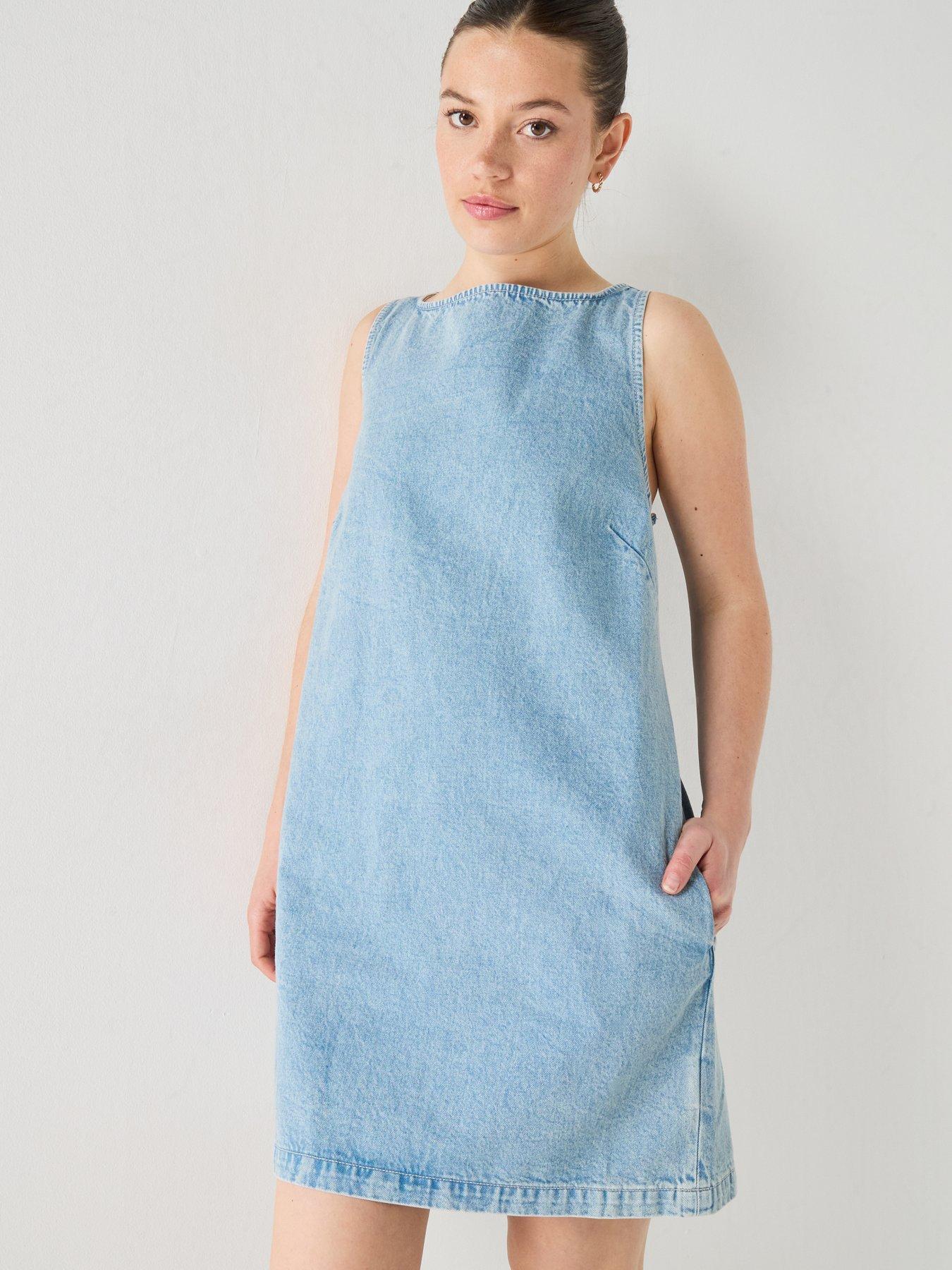 Image 5 of 5 of Calvin Klein Jeans Jeans Denim Mini Shift Dress - Blue