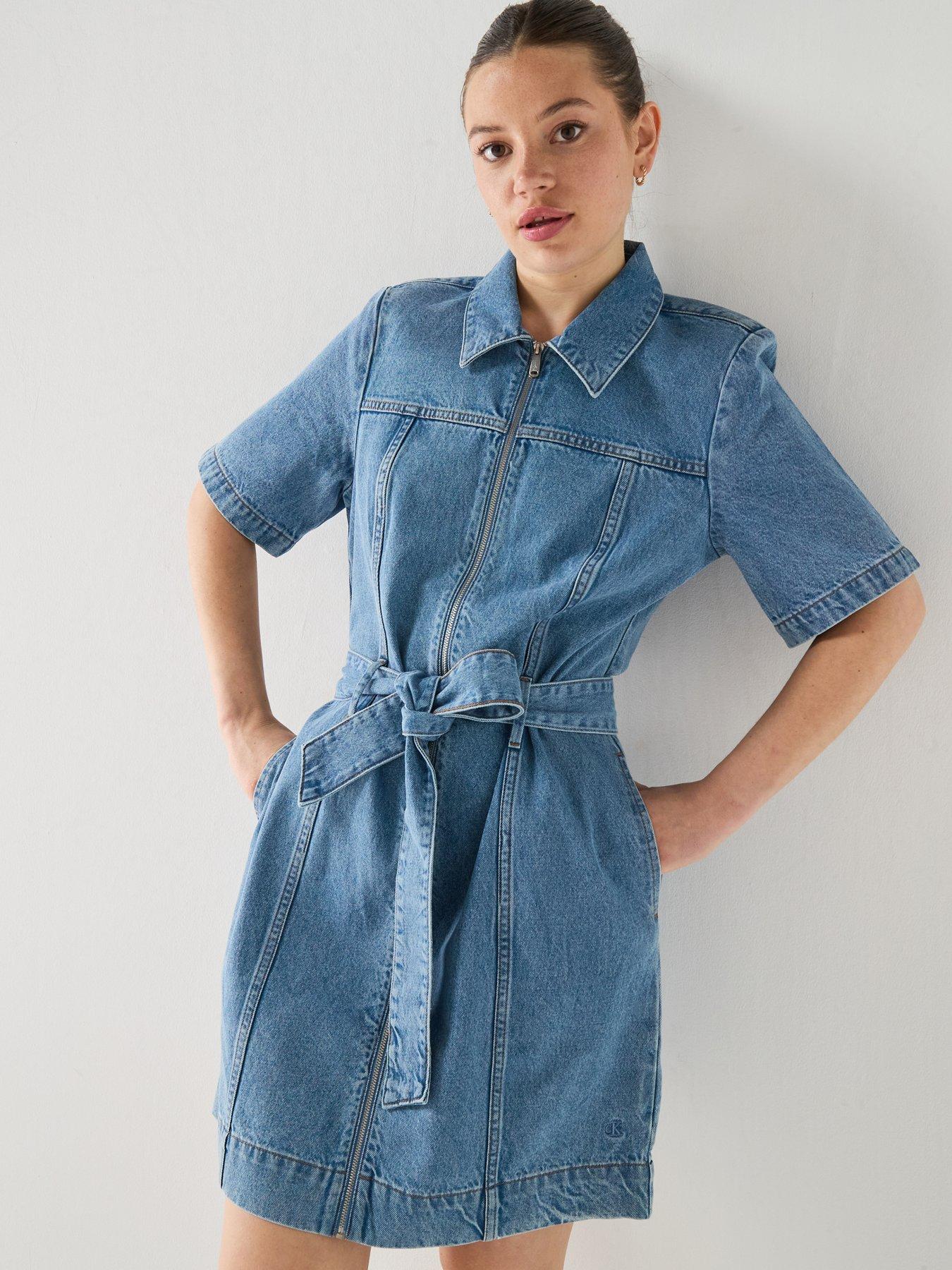 Calvin Klein Jeans Belted Shirt Dress - Radio Blues