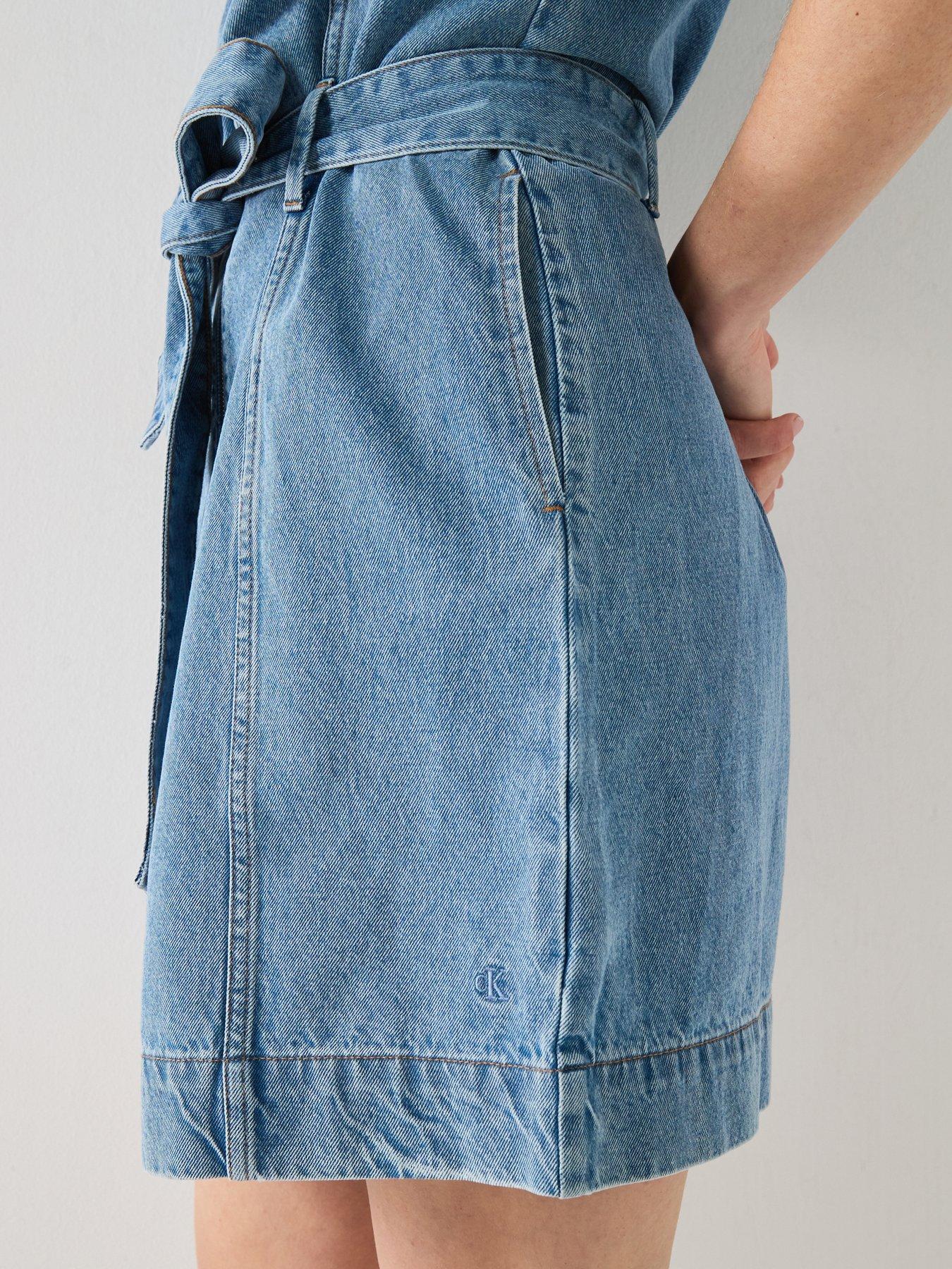 Image 5 of 5 of Calvin Klein Jeans Jeans Belted Denim Shirt Dress - Blue