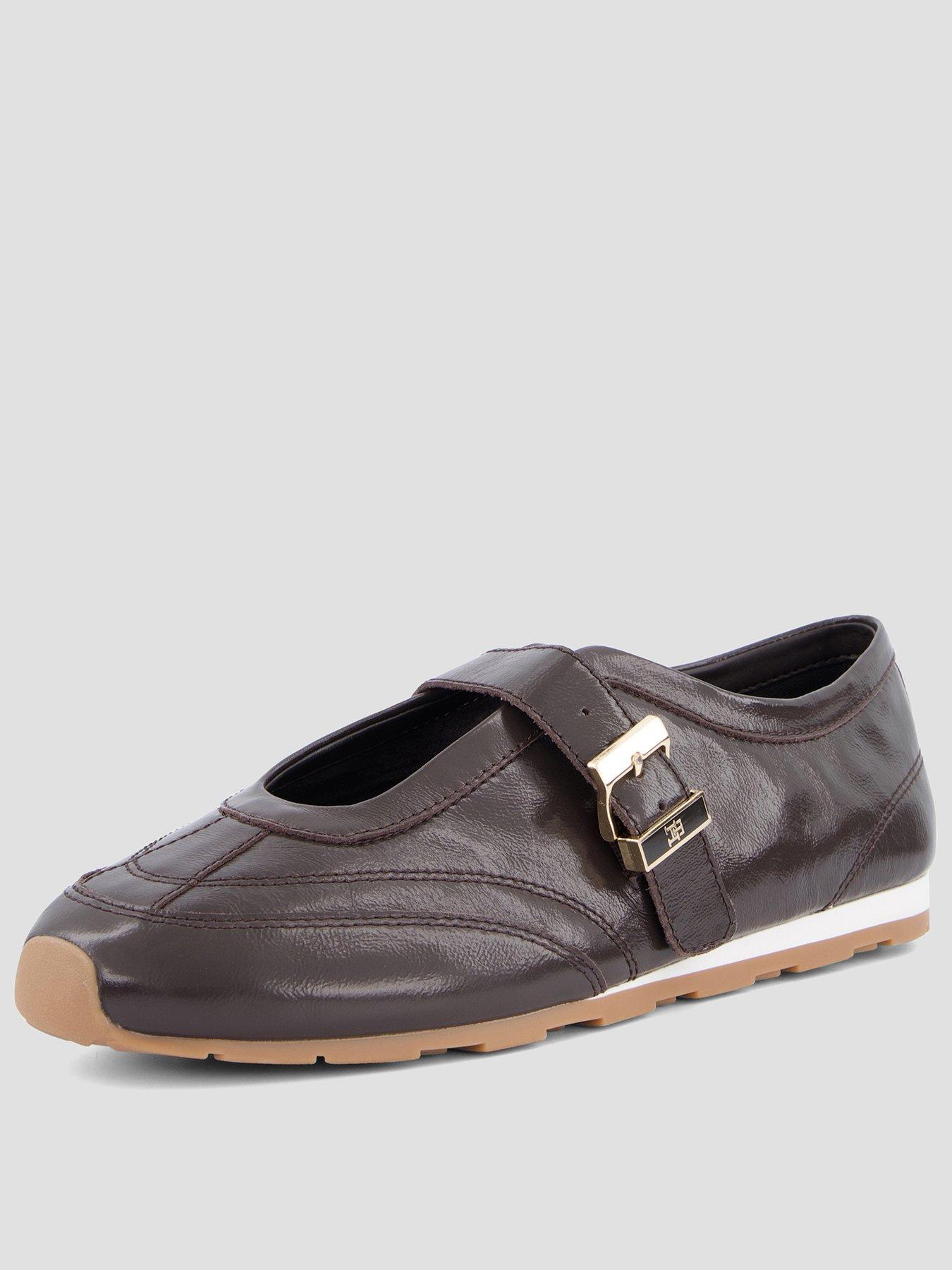 Tommy Hilfiger Bella Ballet Mary Jane Leather Trainers - Brown