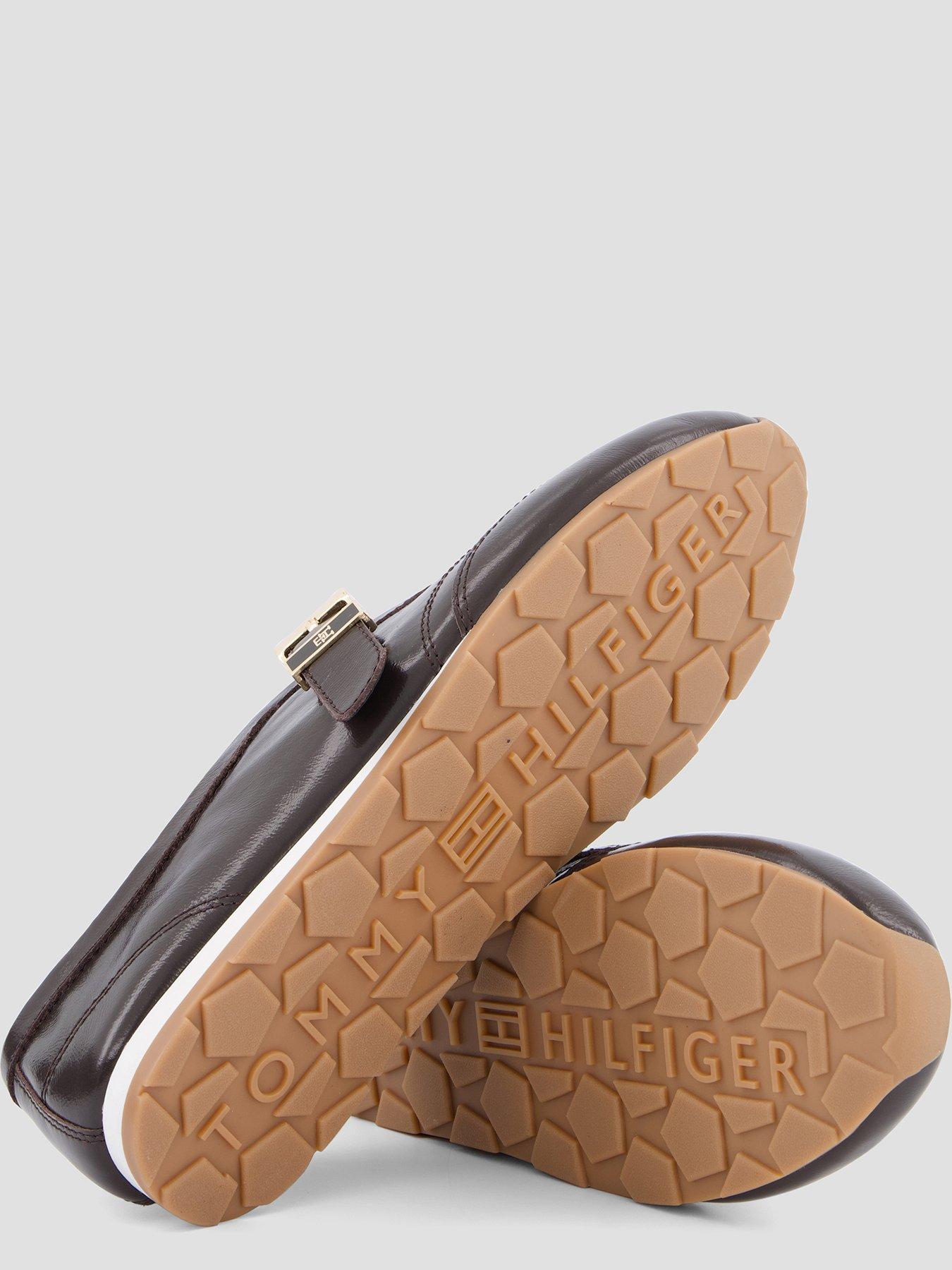 Image 4 of 7 of Tommy Hilfiger Bella Ballet Mary Jane Leather Trainers - Brown