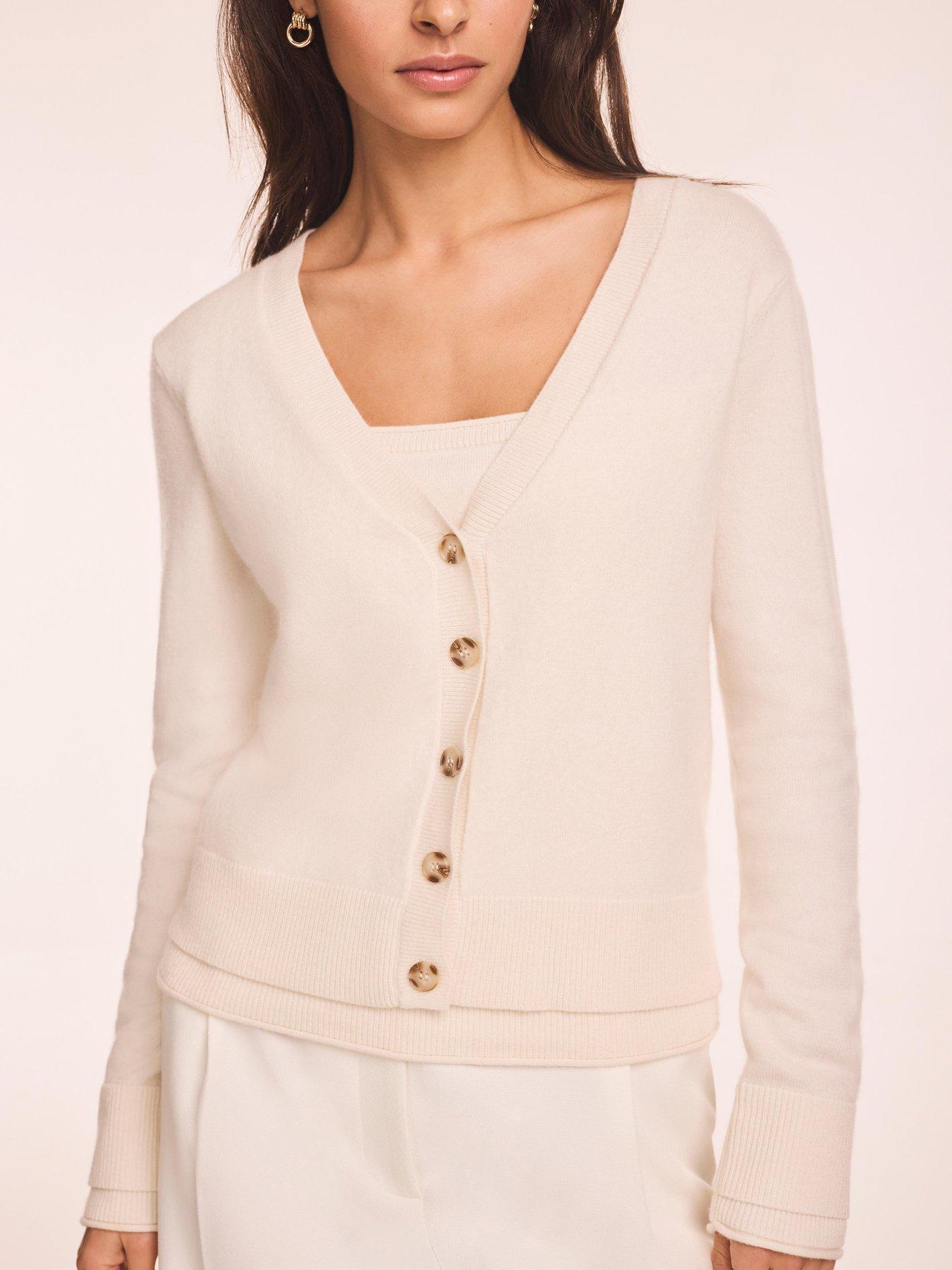  image of mint-velvet-double-layer-cardigan-cream