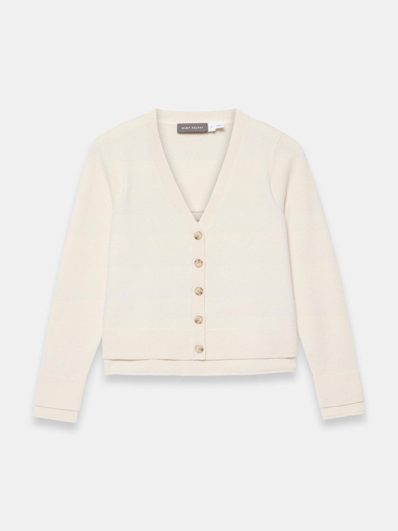  image of mint-velvet-double-layer-cardigan-cream