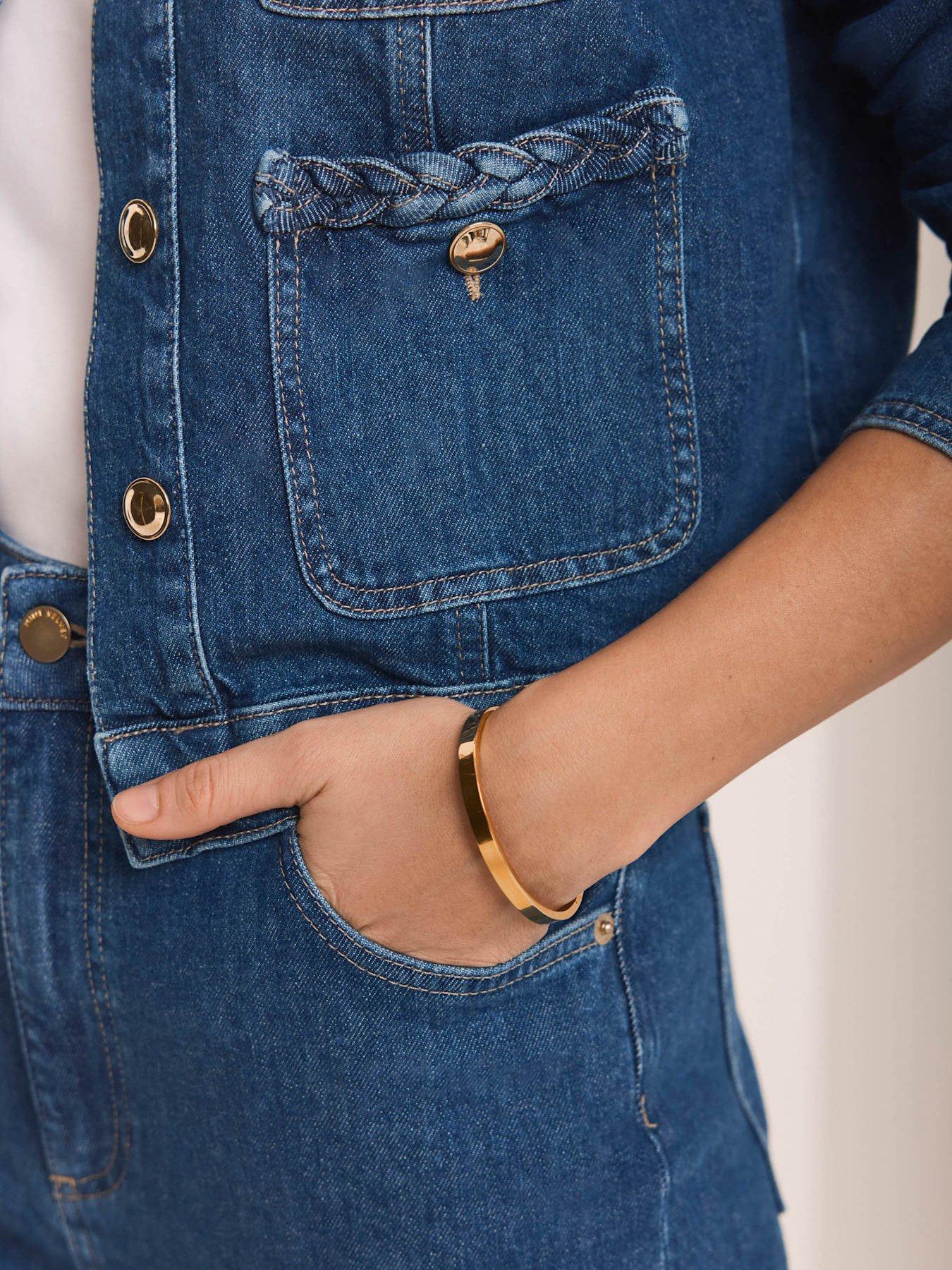  image of mint-velvet-plait-denim-jacket-blue