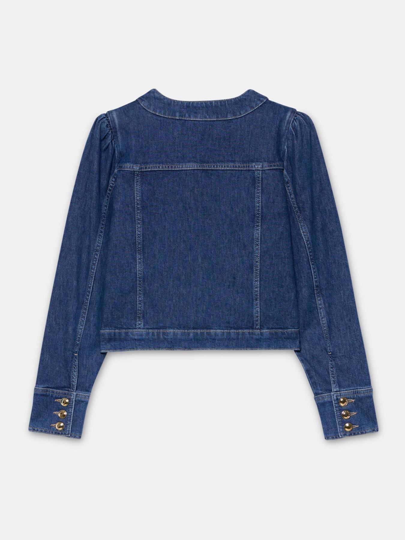  image of mint-velvet-plait-denim-jacket-blue