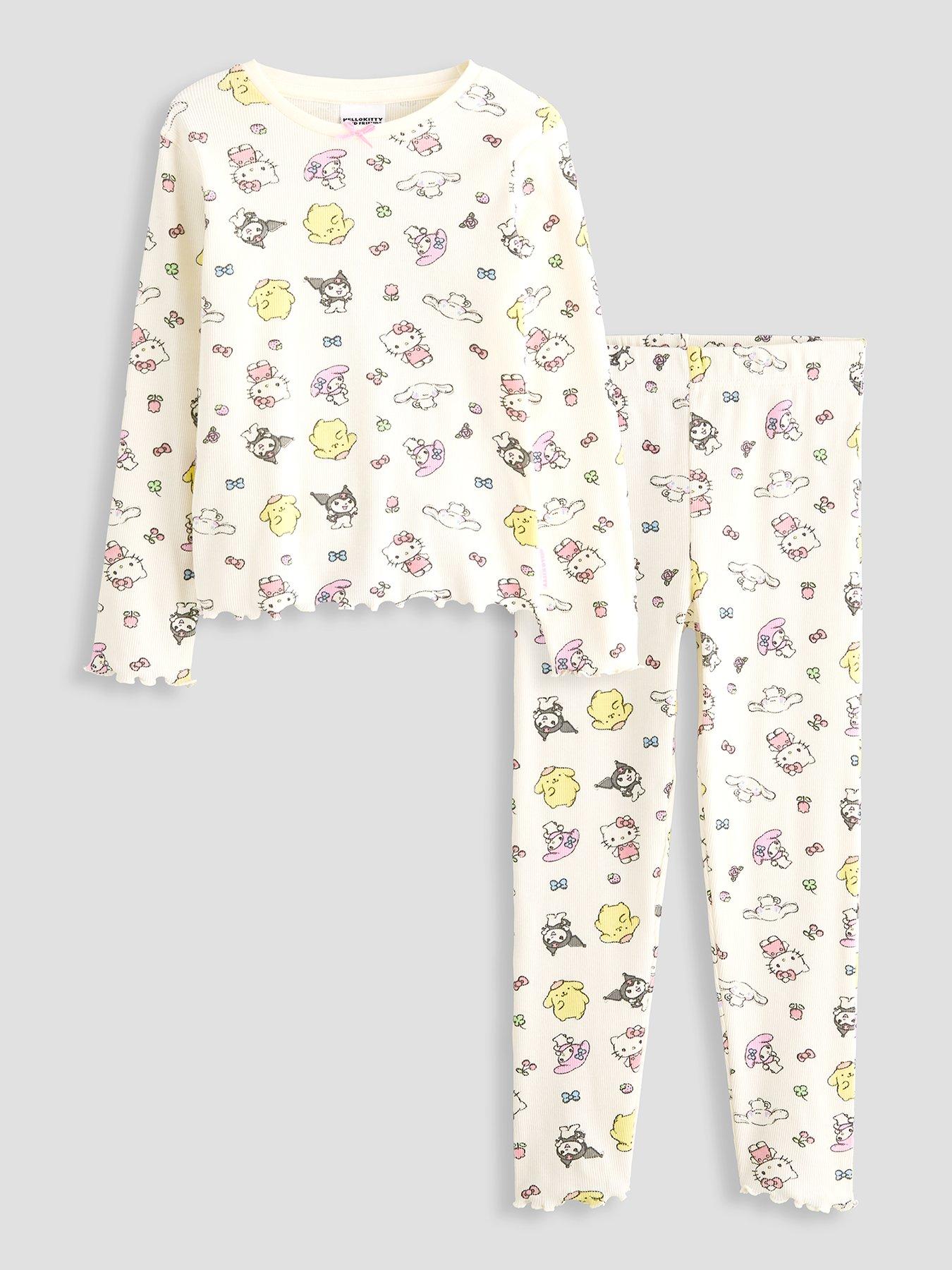 The Very Collection Hello Kitty And Friends Rib Pyjamas - Cream