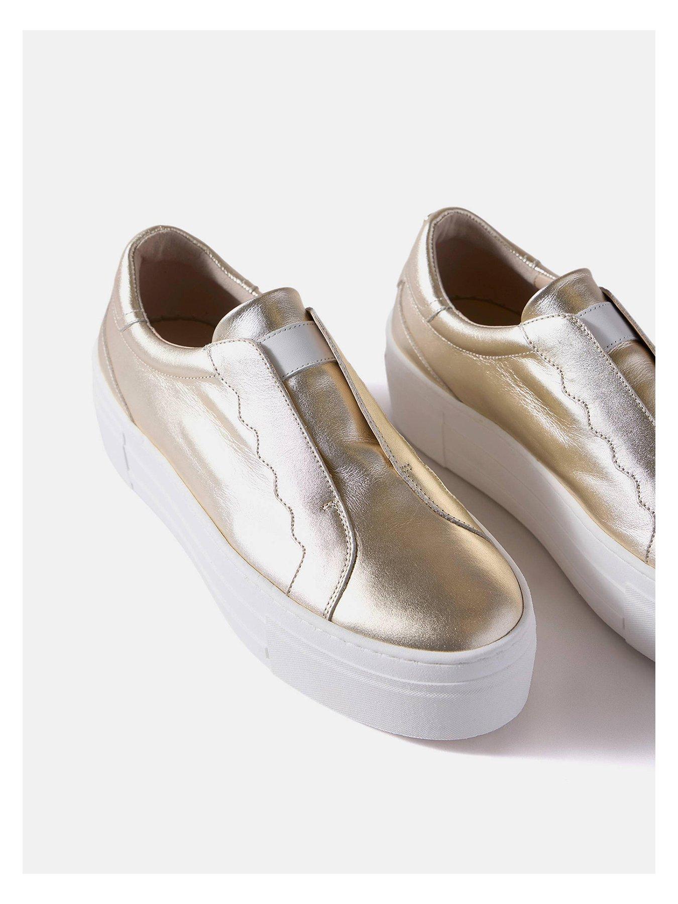 Image 3 of 3 of Mint Velvet Ellie Gold Platform Trainer