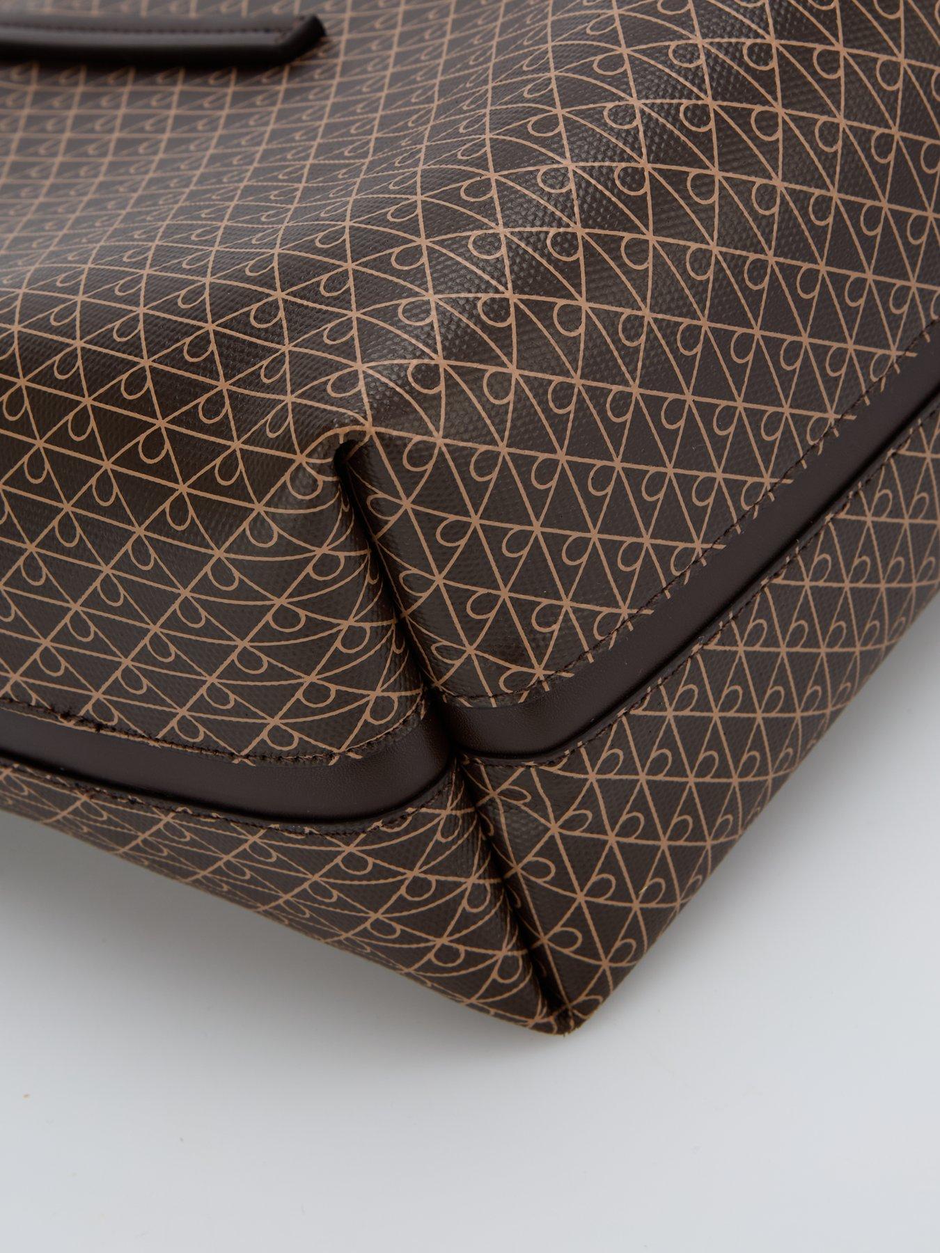 Image 6 of 6 of Calvin Klein Emblem Print Tote Bag With Pouch - Brown