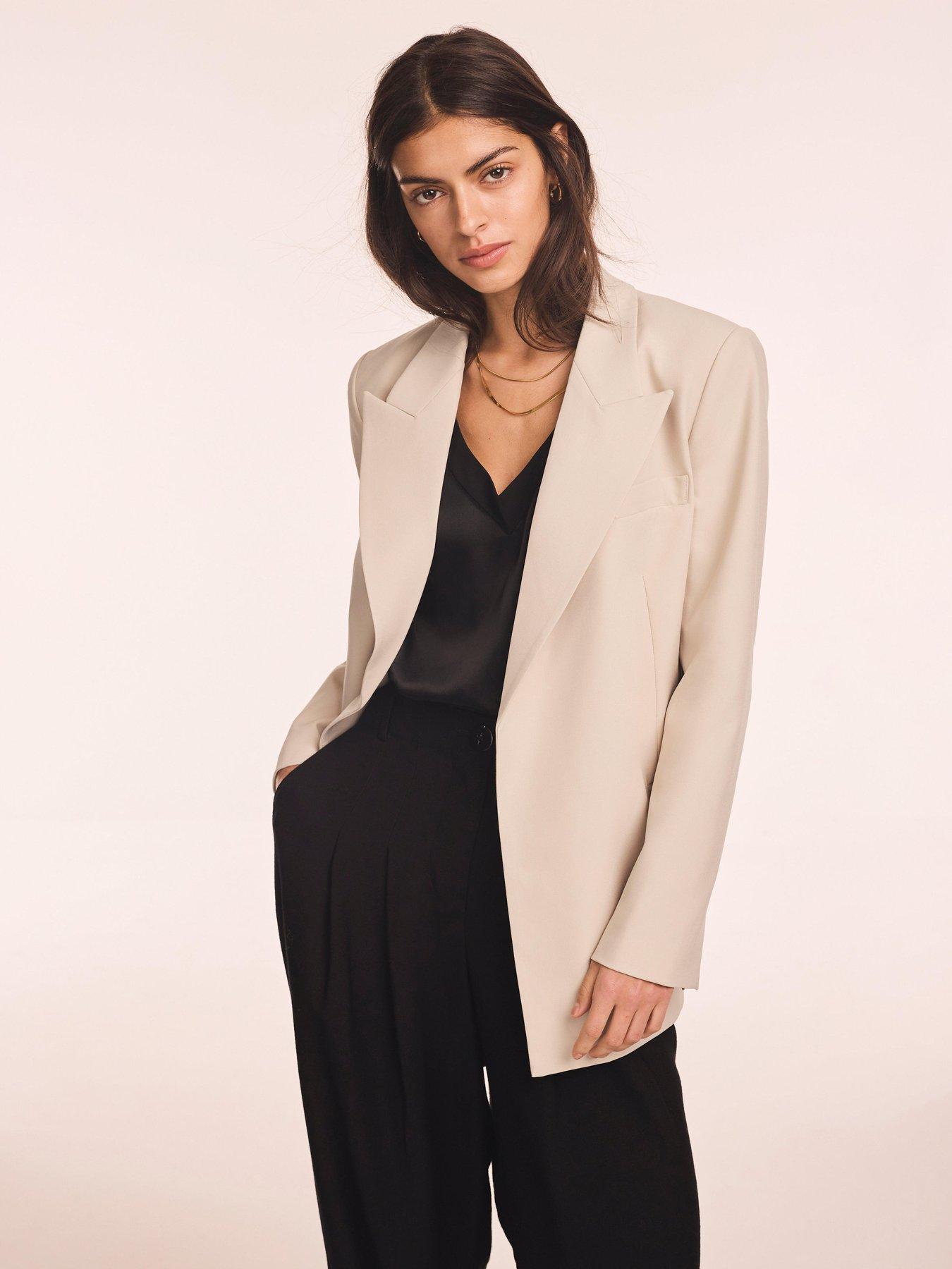 Mint Velvet Easy Longline Blazer - Neutral