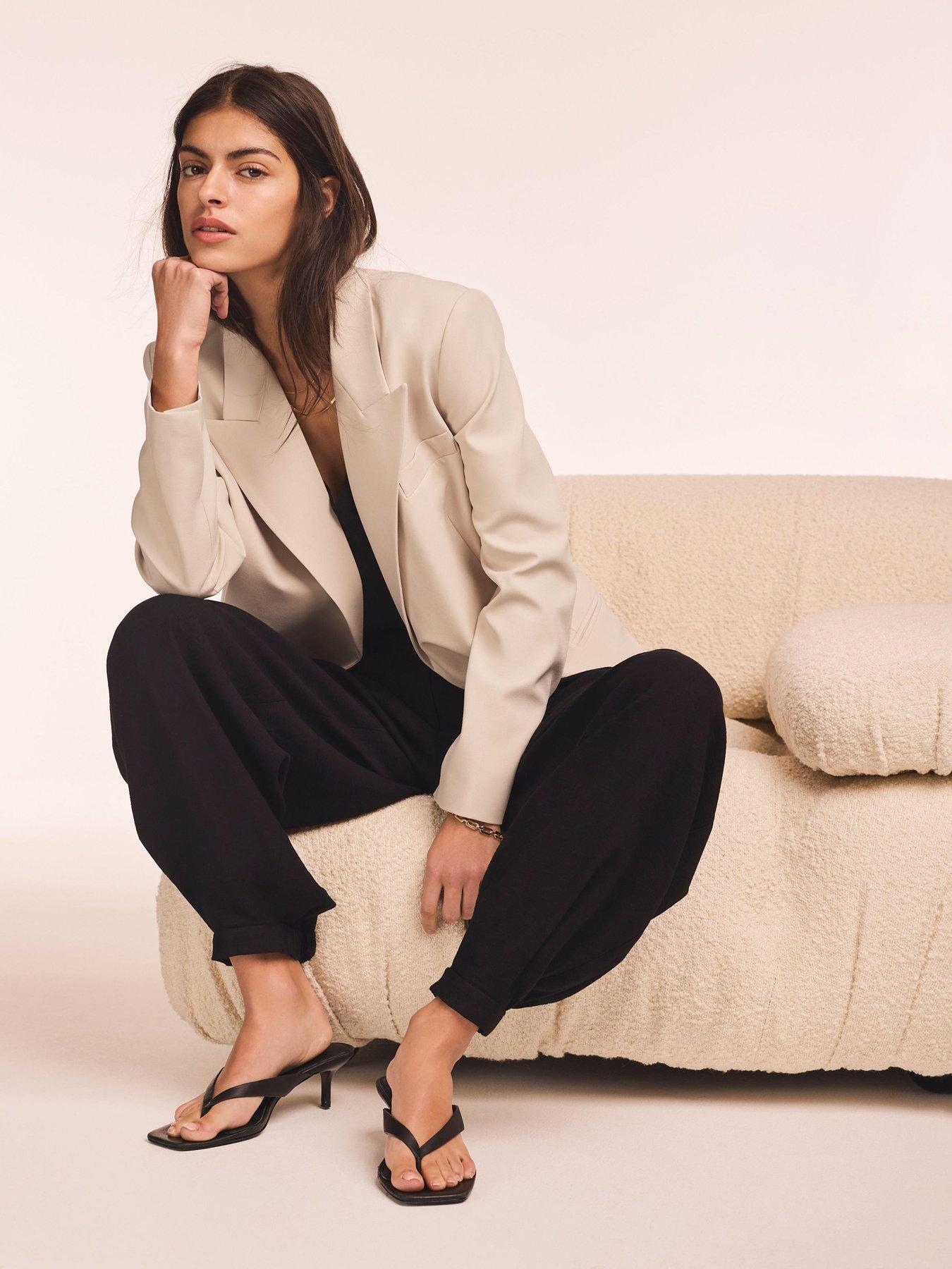  image of mint-velvet-easy-longline-blazer-neutral