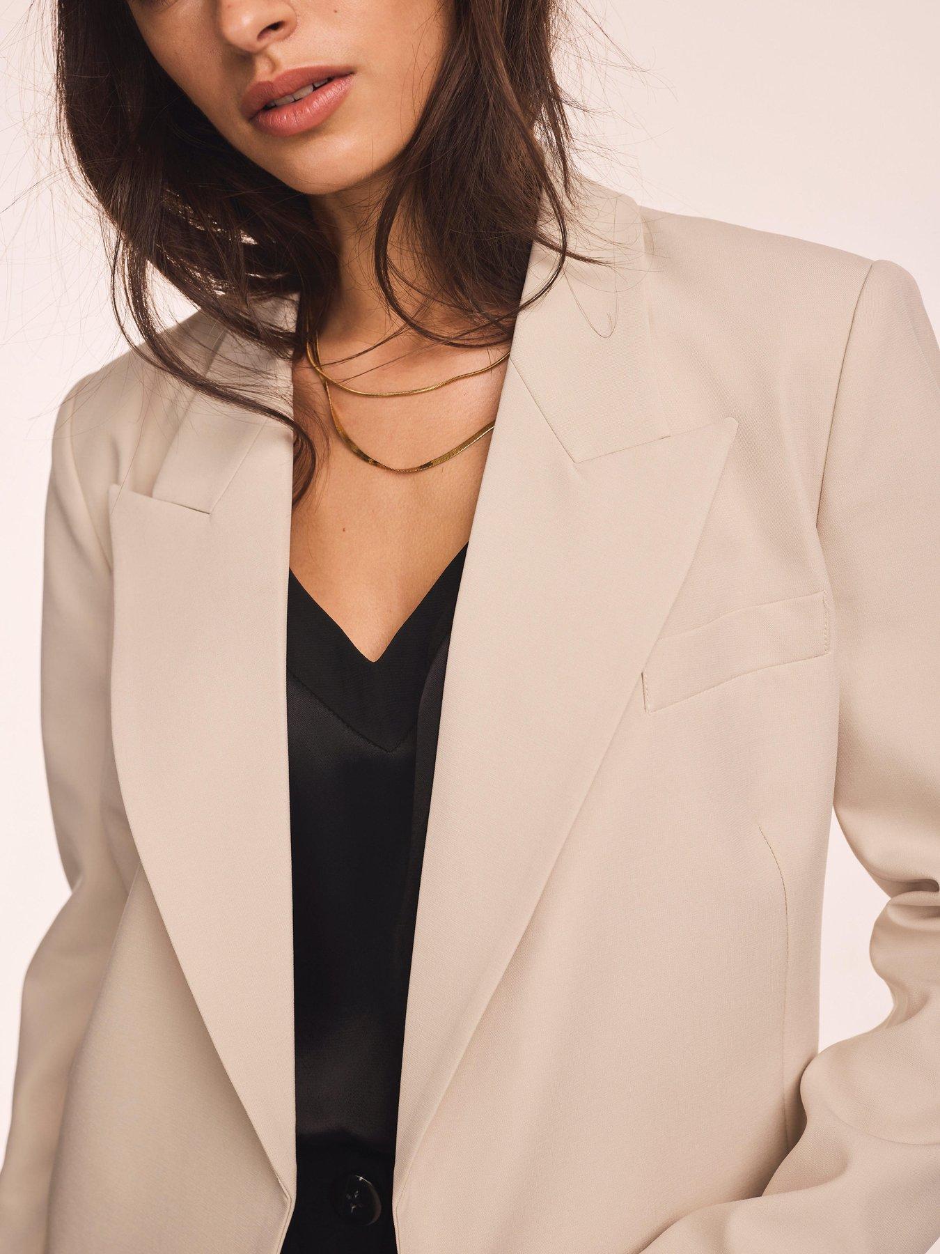  image of mint-velvet-easy-longline-blazer-neutral