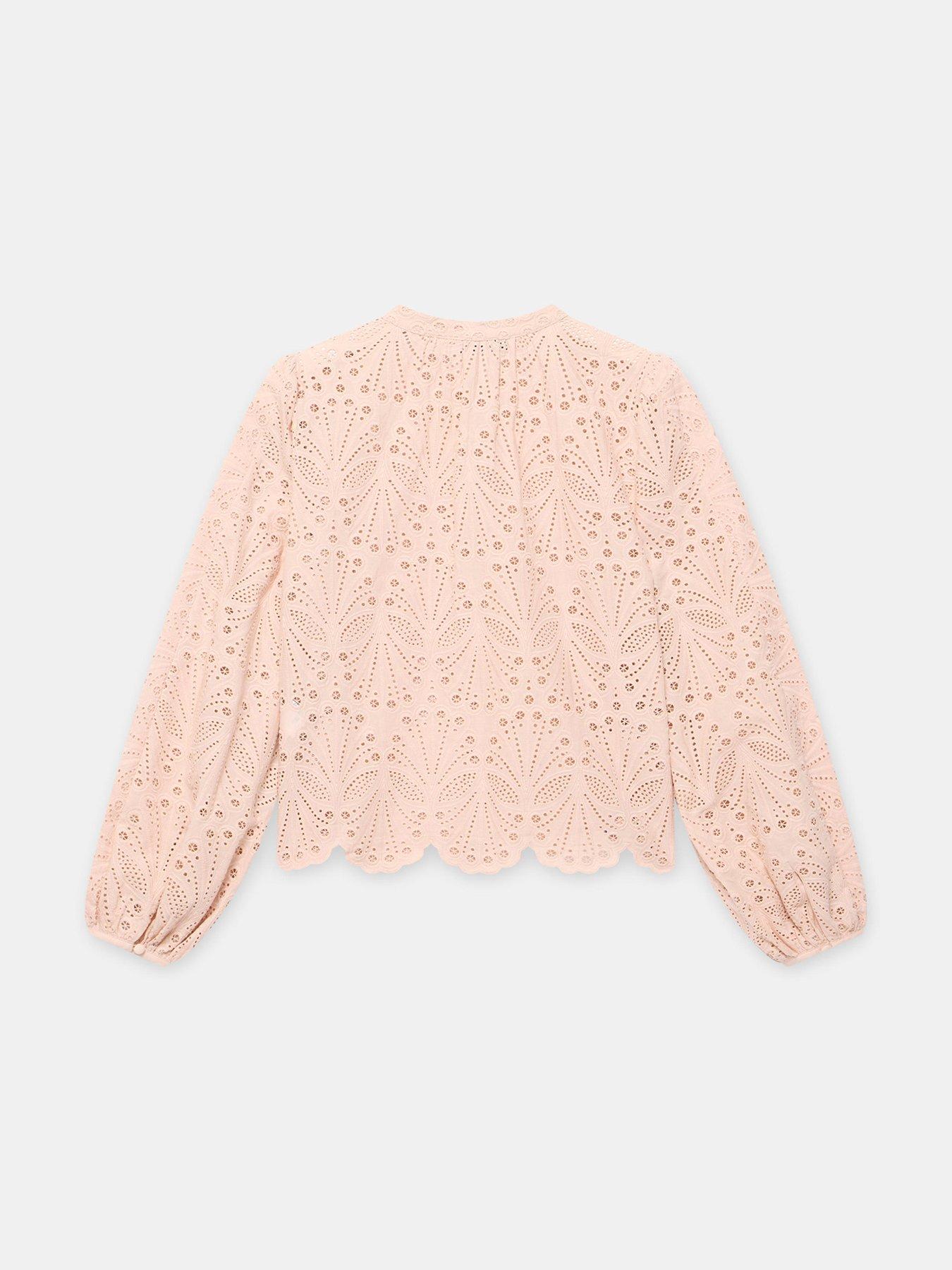 Image 6 of 6 of Mint Velvet Shell Broderie Blouse - Pink