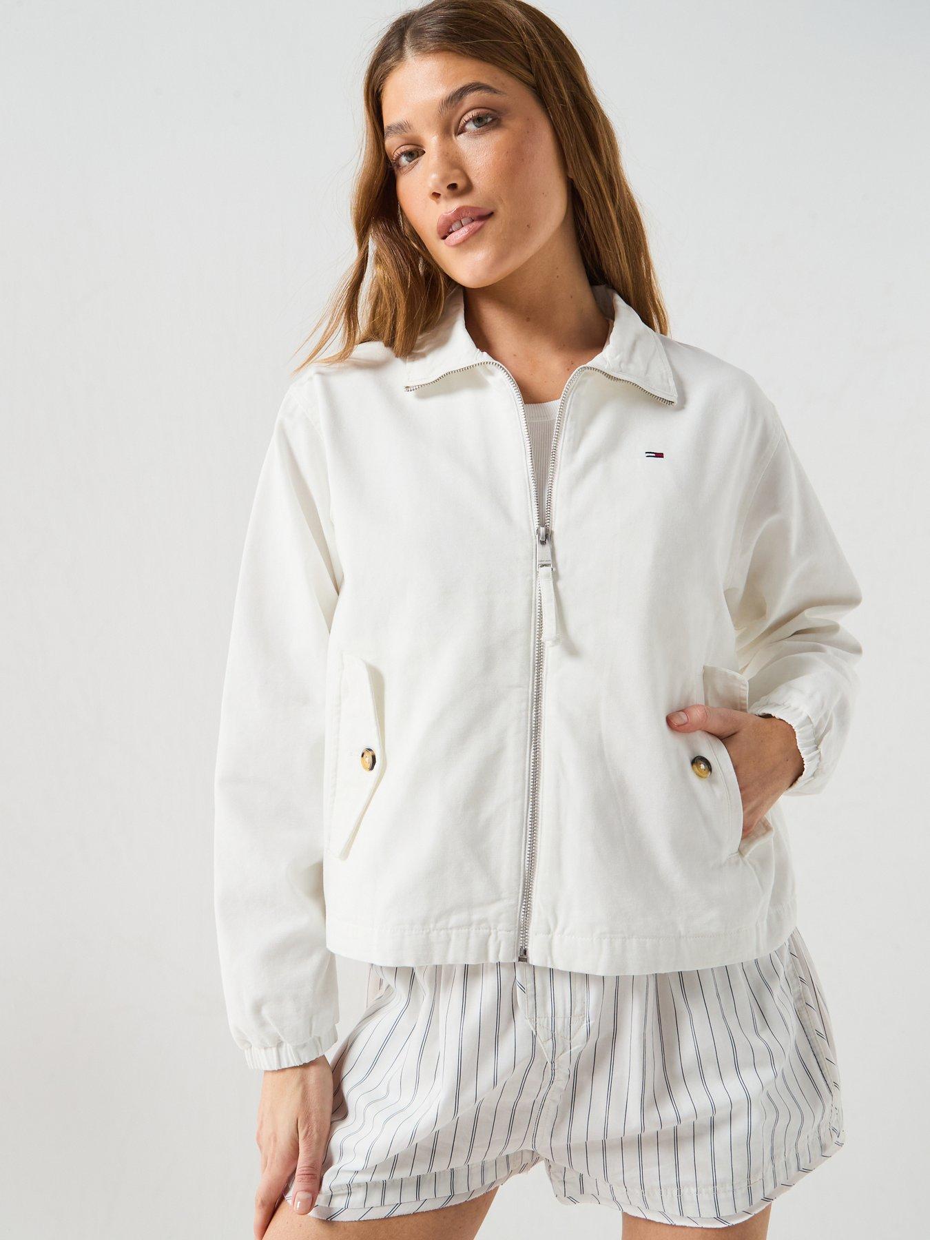 Image 6 of 6 of Tommy Jeans Peached Canvas Zip-thru Jacket - Cream