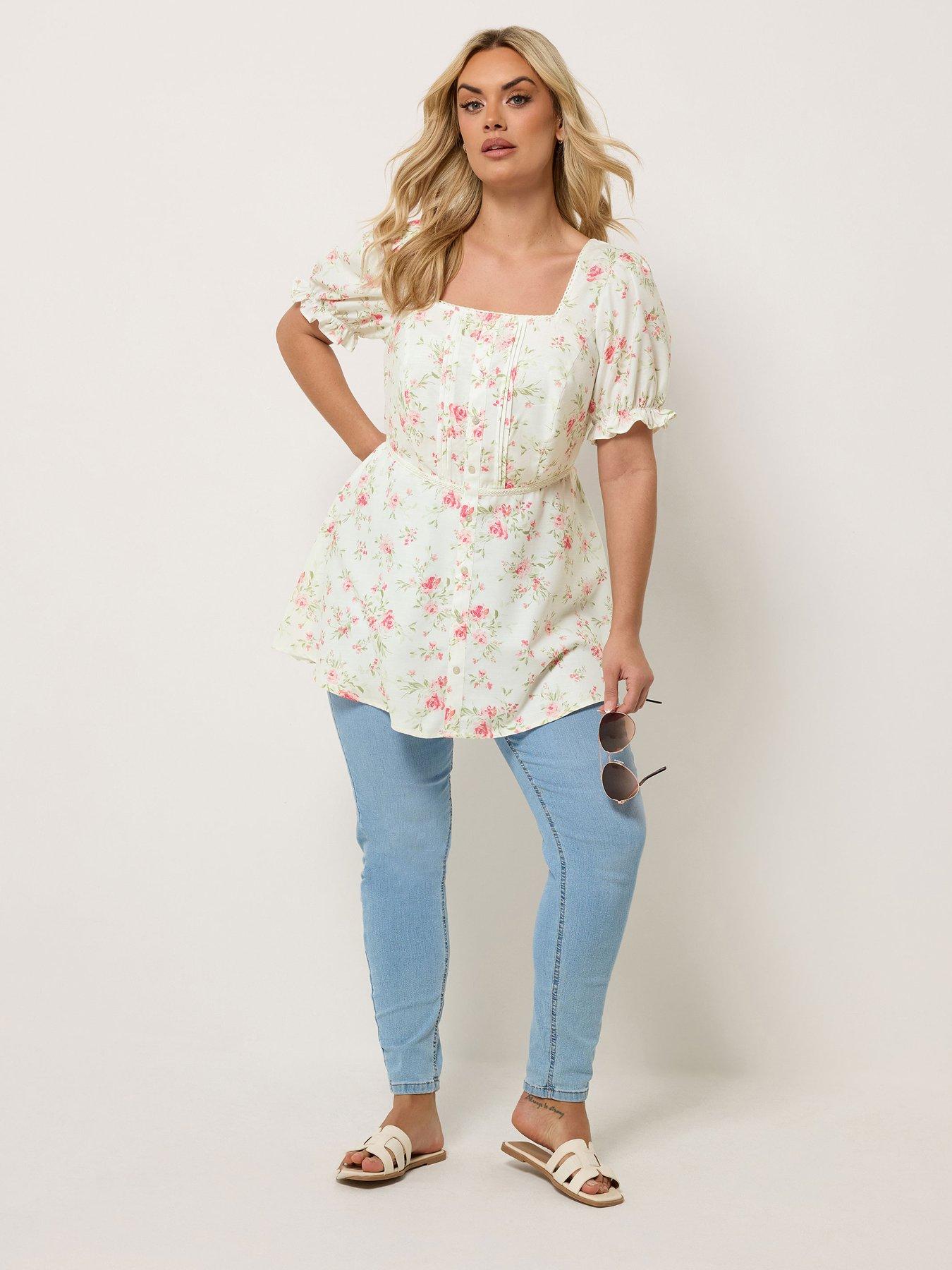 Image 3 of 4 of Yours Curve Milkmaid Blouse - White