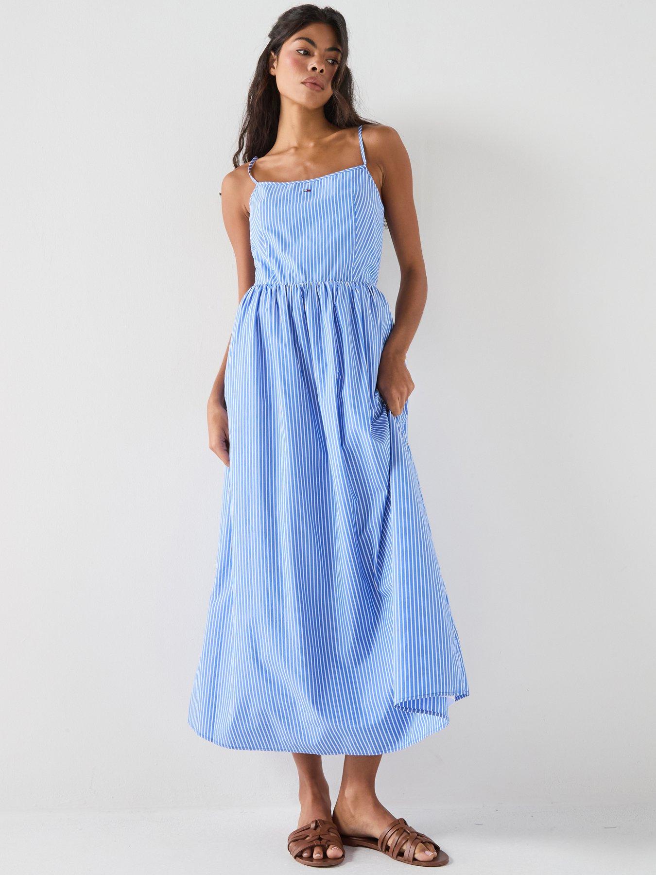 Tommy Jeans Tjw Poplin Strap Maxi Dress - Blue