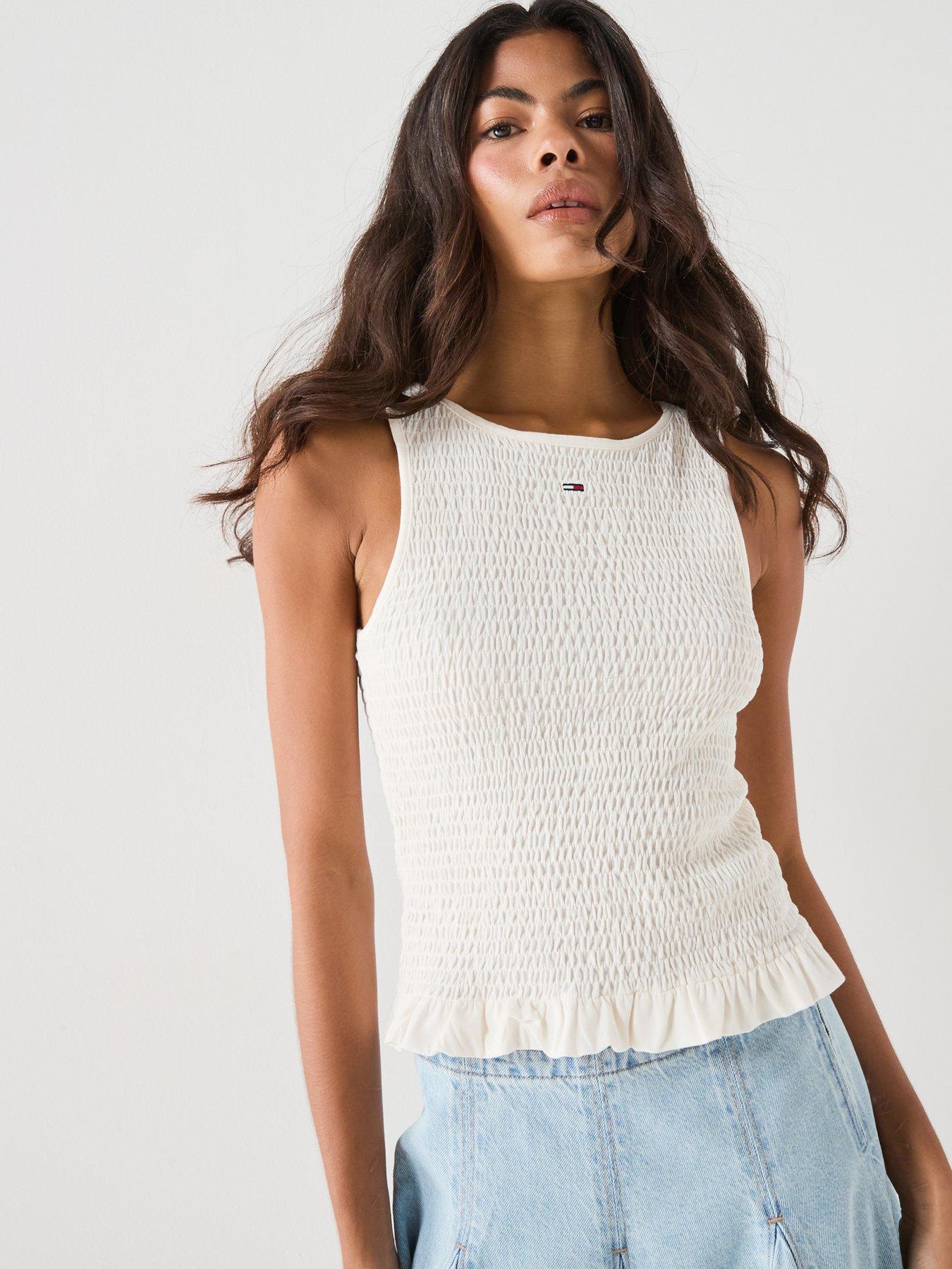 Tommy Jeans Tjw Slim Smock Tank Top - White