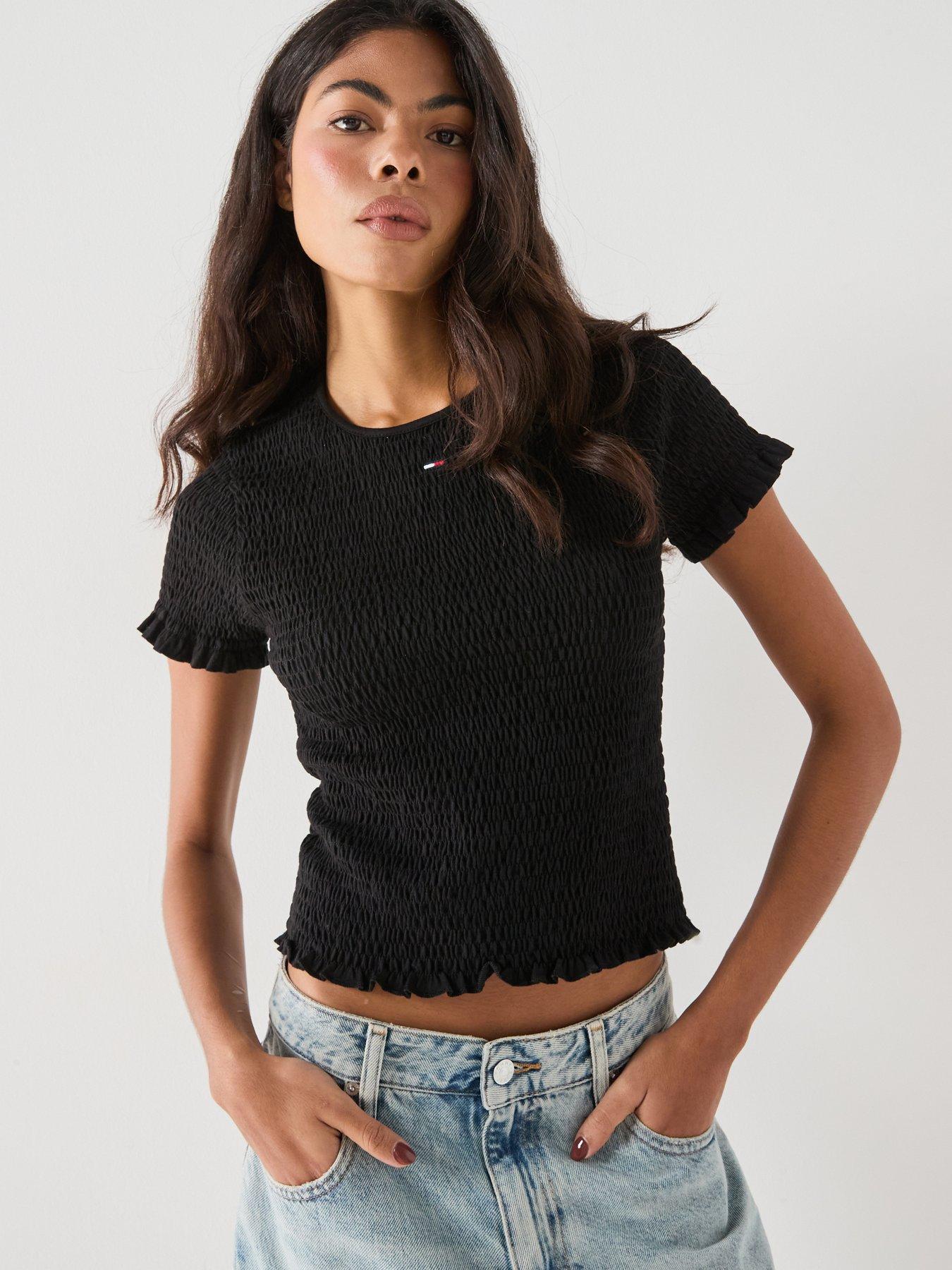 Tommy Jeans Tjw Slim Smock T-Shirt - Black